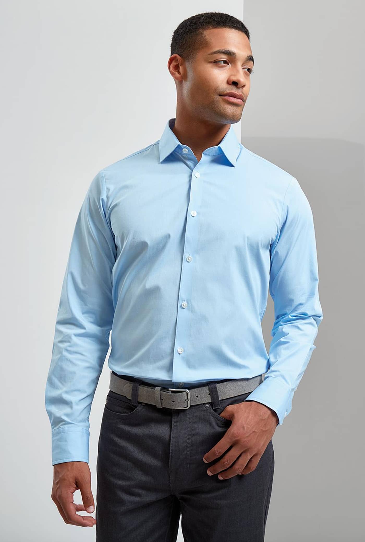 Men´s Stretch Fit Poplin Long Sleeve Cotton Shirt