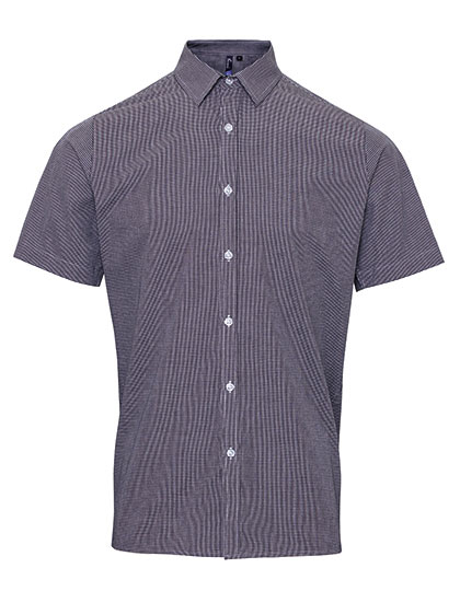 Men´s Microcheck (Gingham) Short Sleeve Cotton Shirt