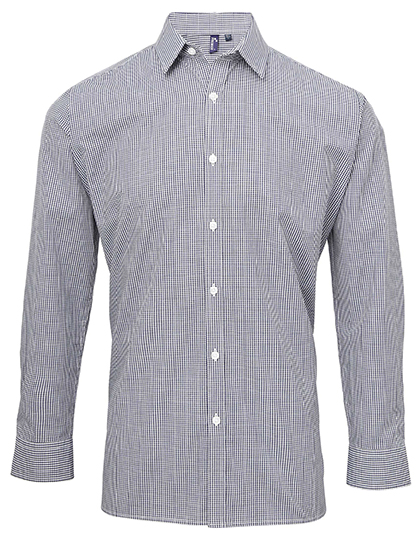 Men´s Microcheck (Gingham) Long Sleeve Cotton Shirt