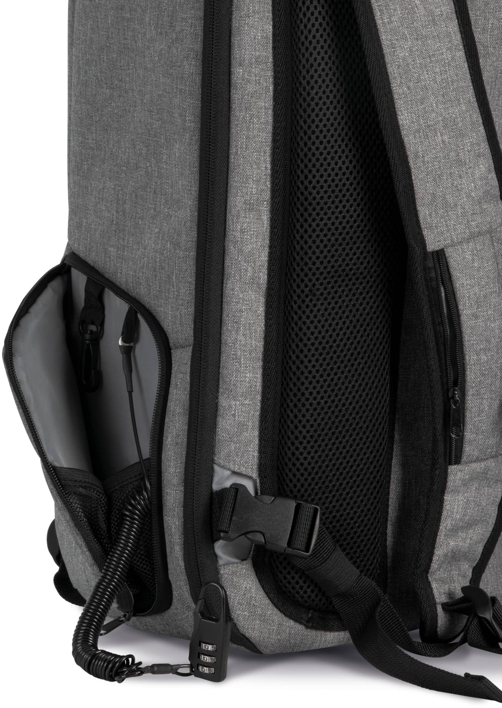 Diebstahlschutz-Rucksack aus Polyester.