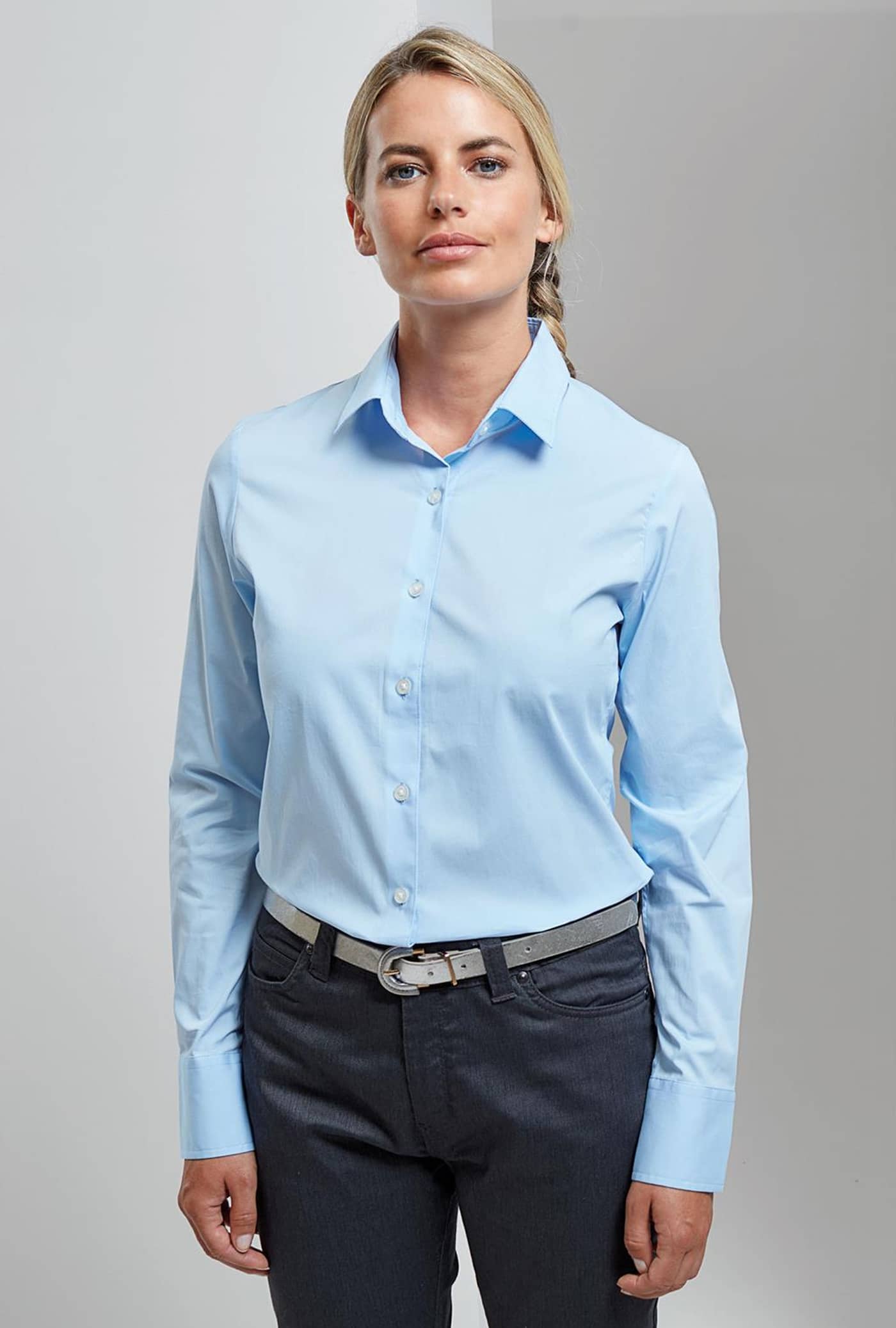 Women´s Stretch Fit Poplin Long Sleeve Cotton Shirt