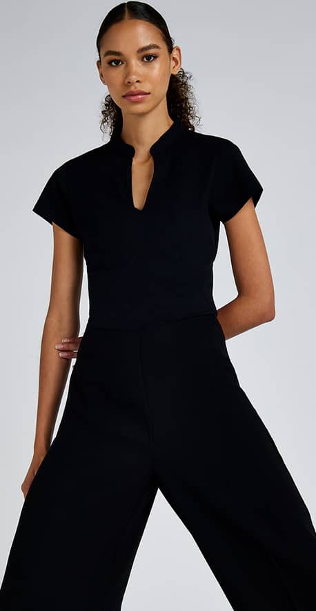 Women`s Regular Fit Mandarin Collar Top