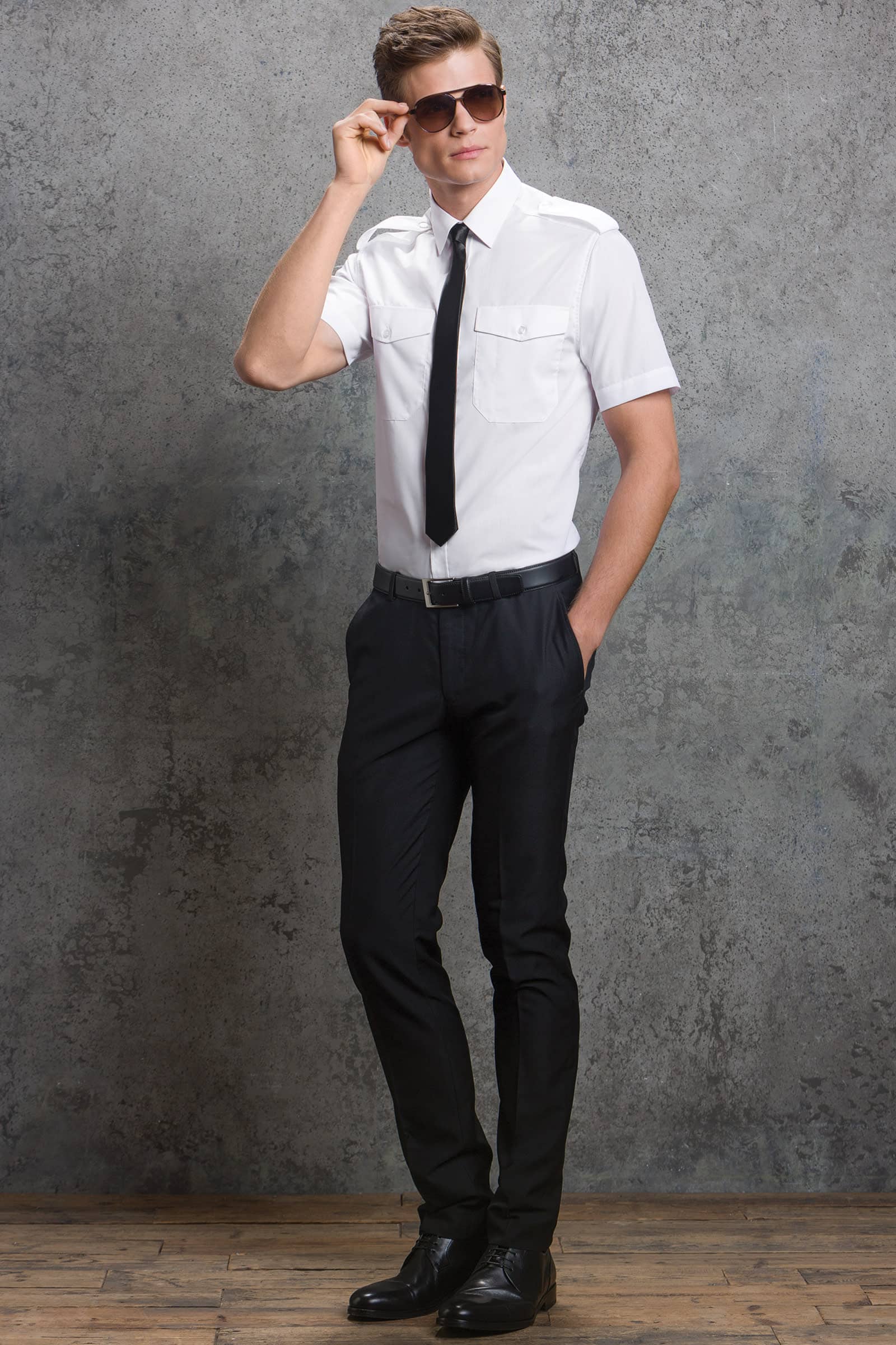 Men´s Tailored Fit Pilot Shirt Short Sleeve