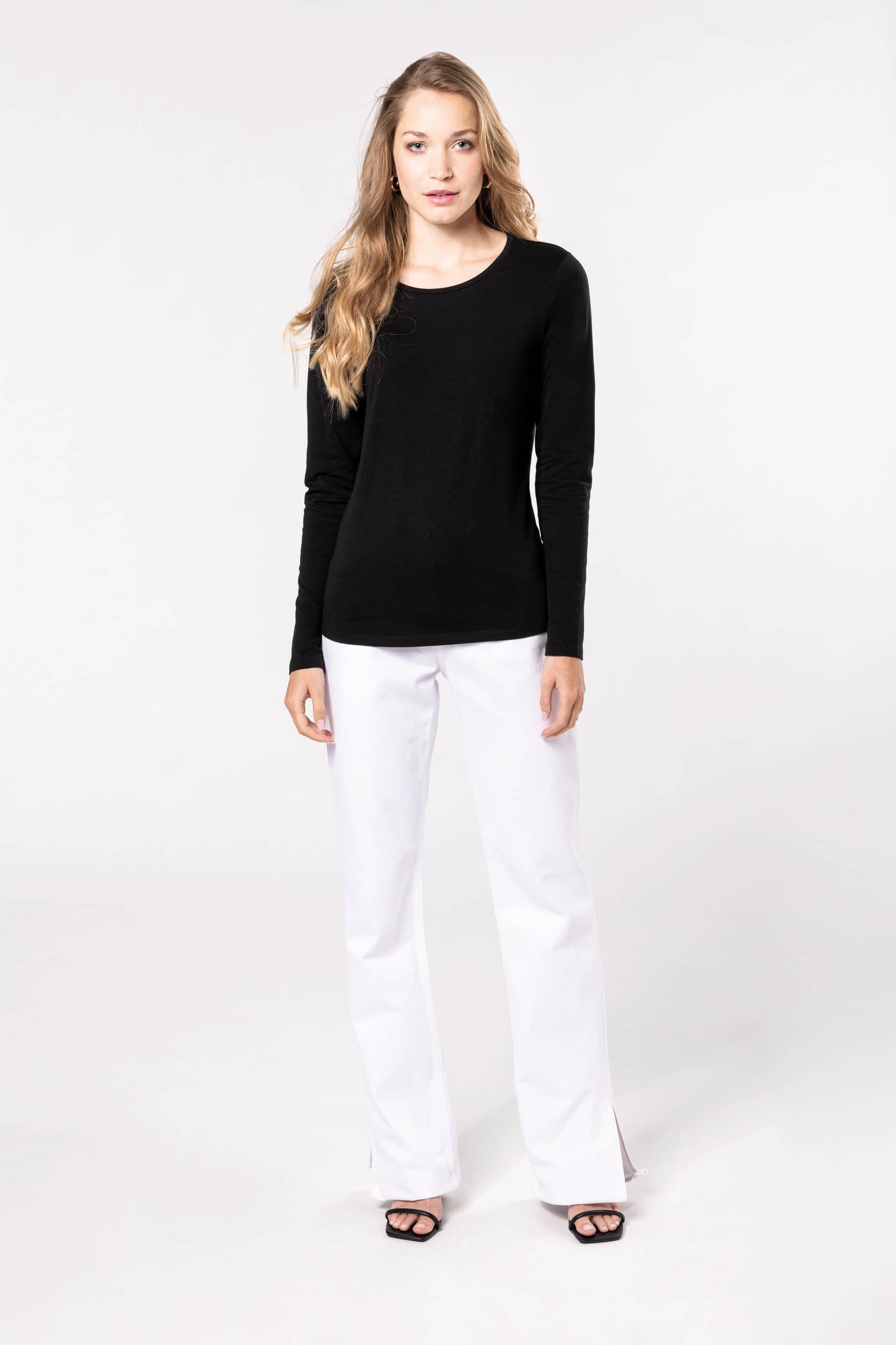 Damen Langarm-T-Shirt mit Rundhalsausschnitt