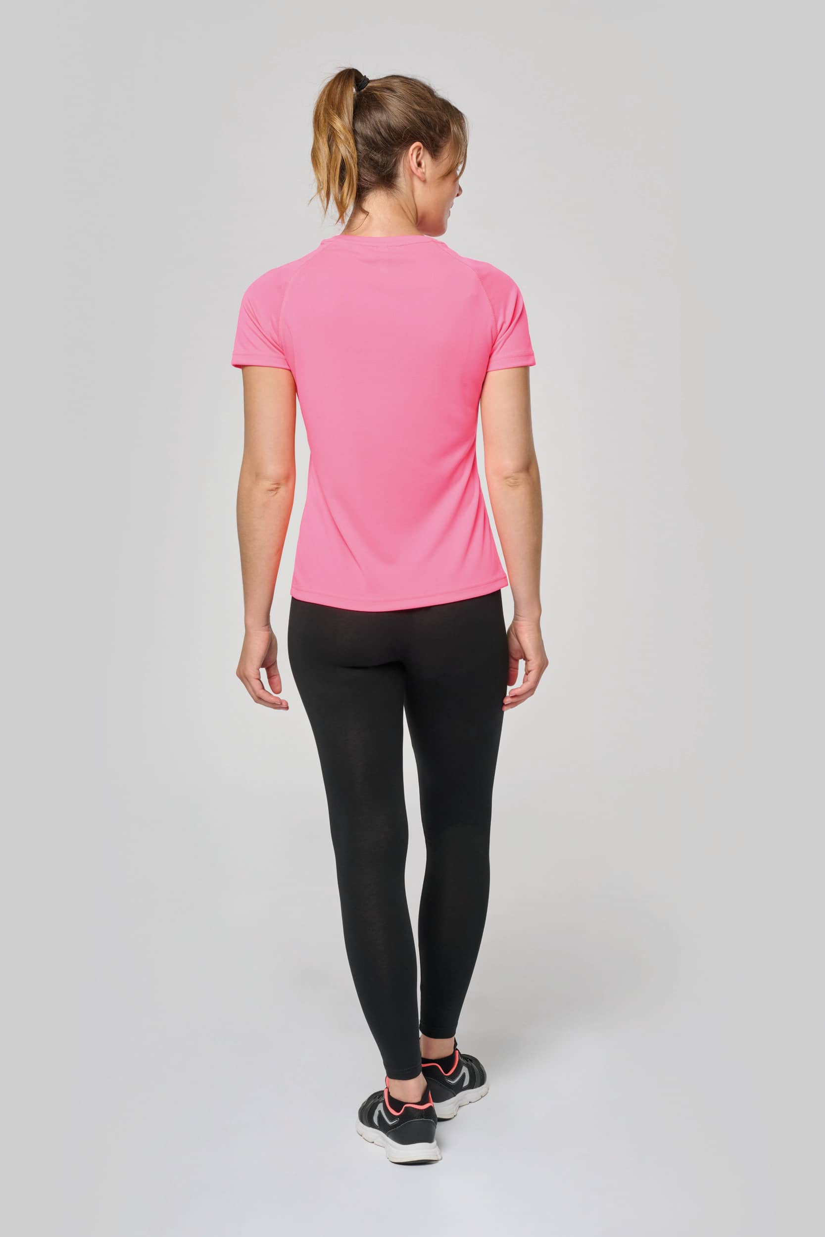 Damen Basic Sport Funktionsshirt Kurzarm - Fluorescent