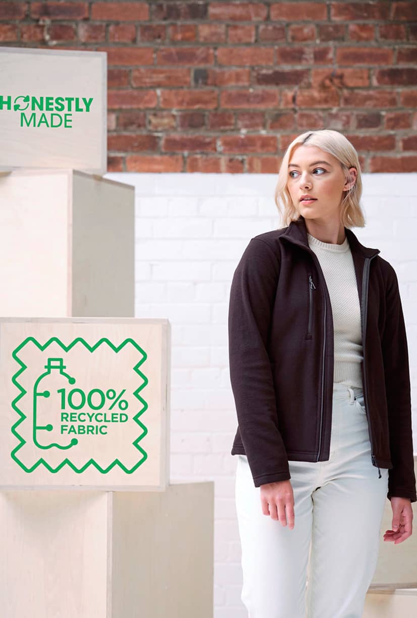 Honestly Made Recycled Womens Full Zip Fleece