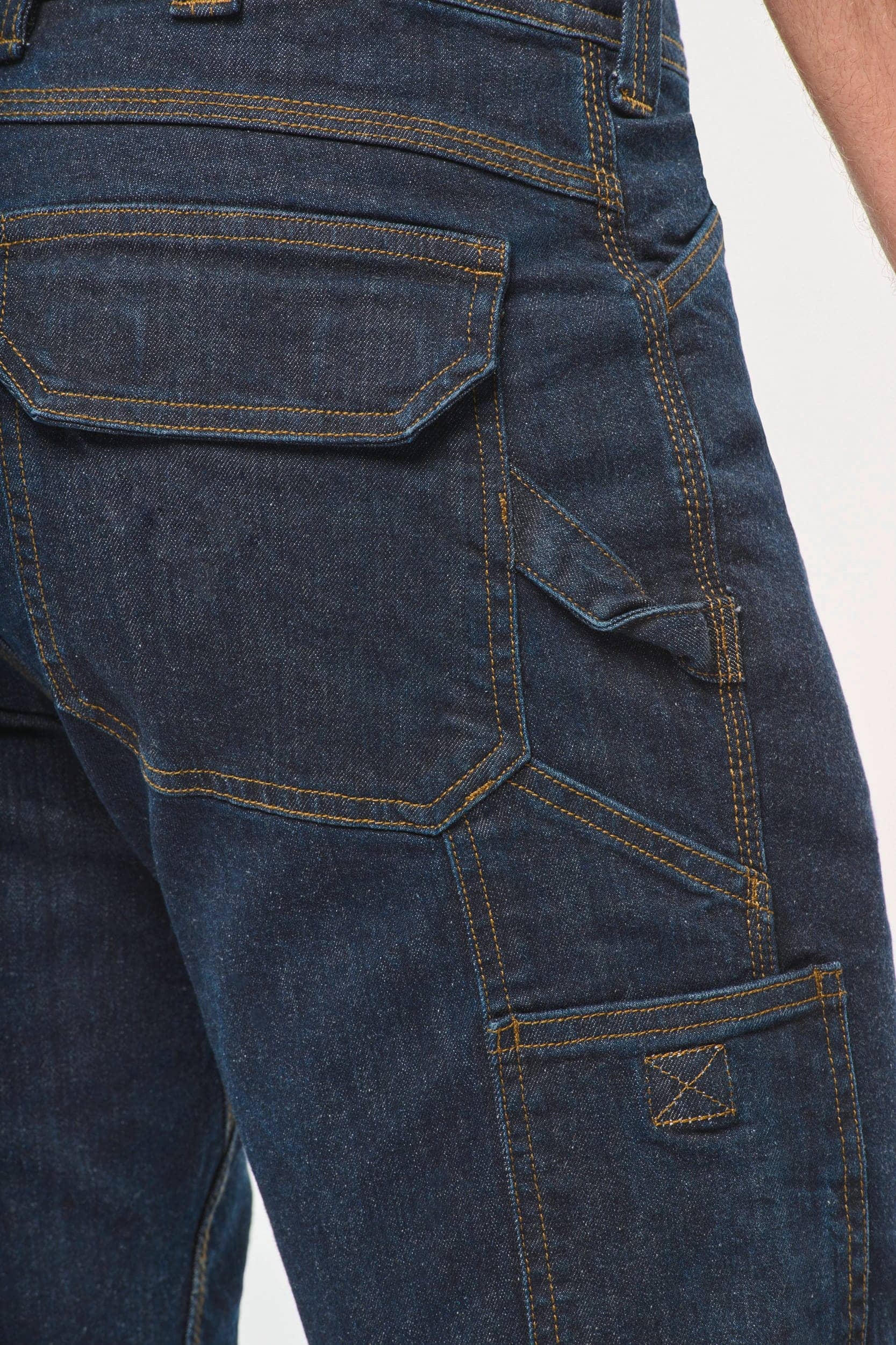 Denim-Bermuda-Shorts mit mehreren Taschen für Herren