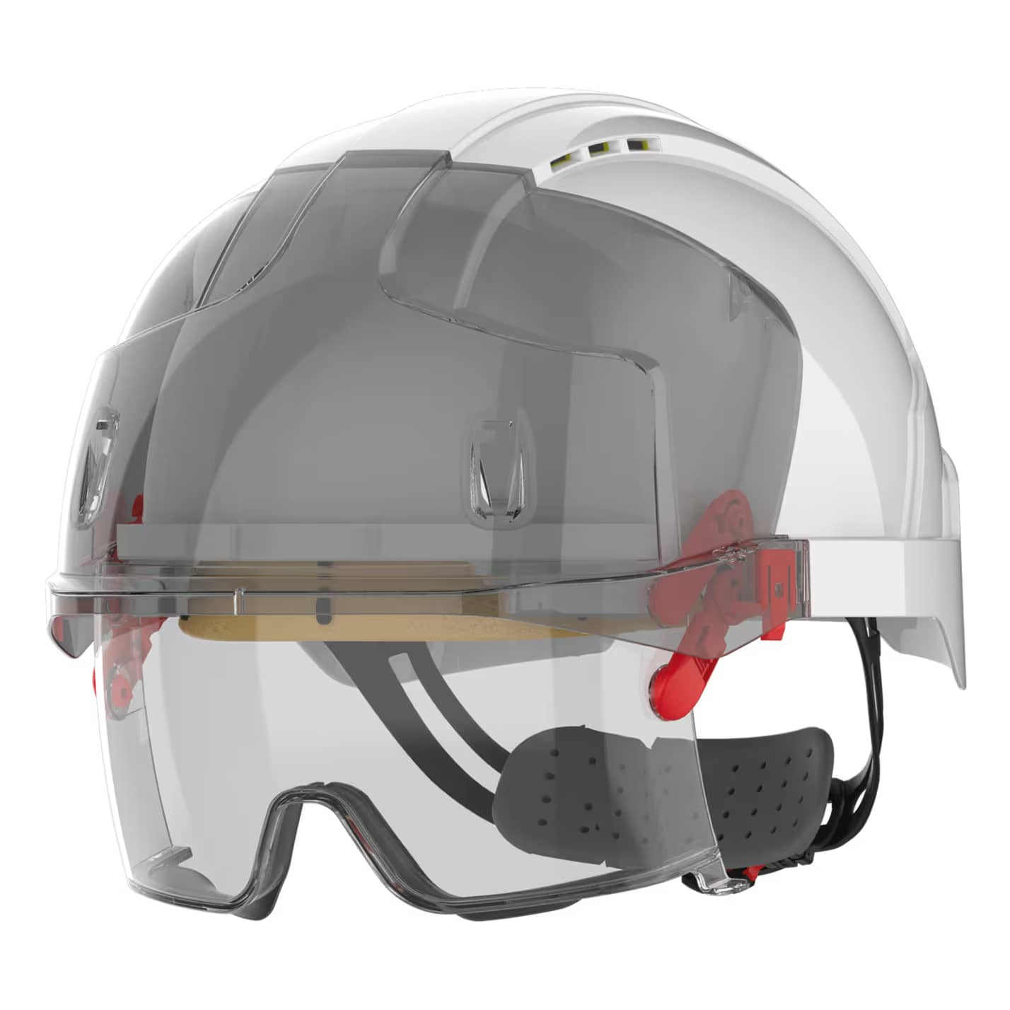 Sicherheitshelm EVO® VISTAlens™ Mikrovisier, belüftet, mit integrierter Überbrille, beschlagfrei, kratzfest KN