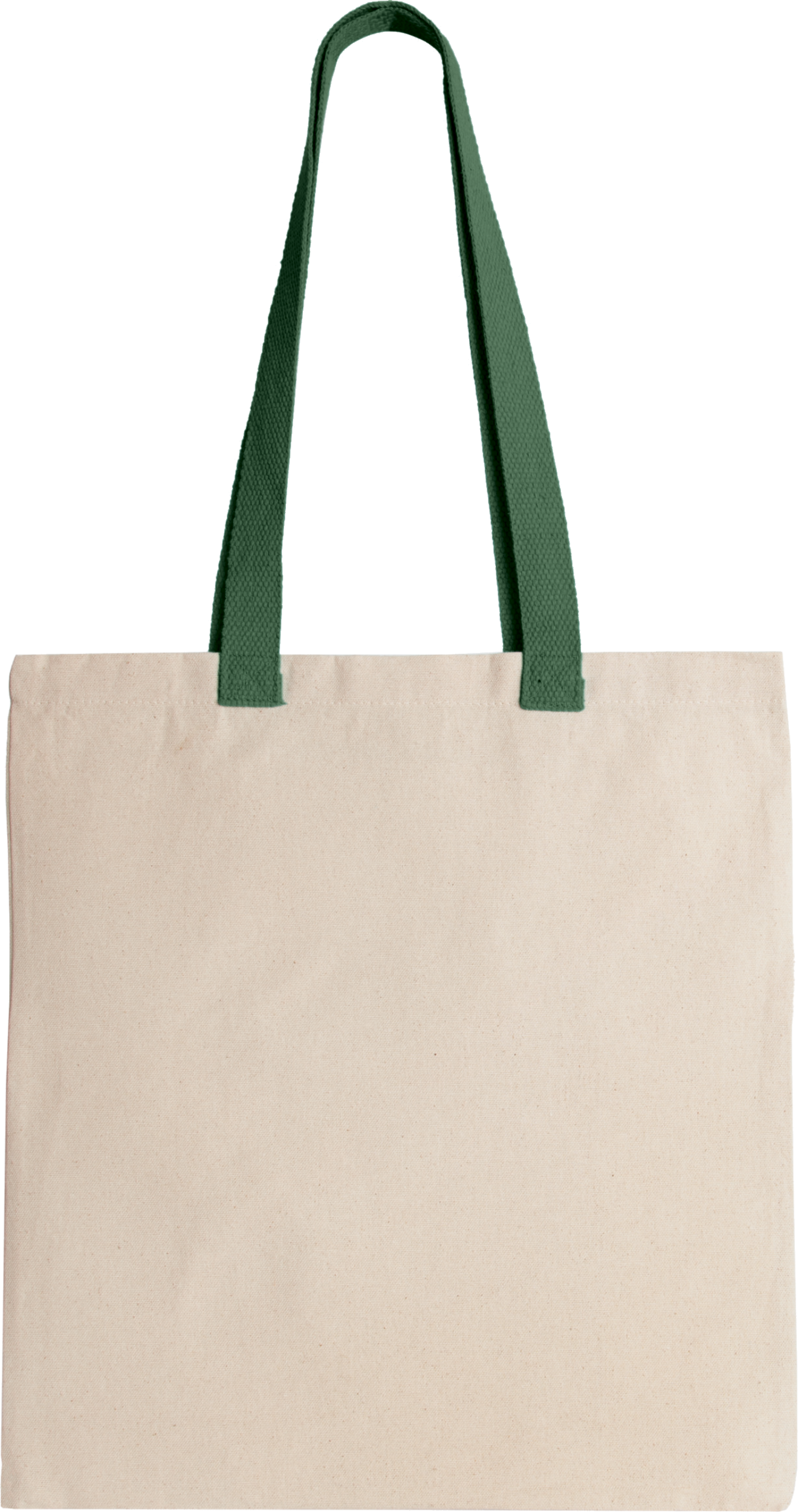 Flache Shoppingtasche aus Tuch mit kontrastfarbenem Griff