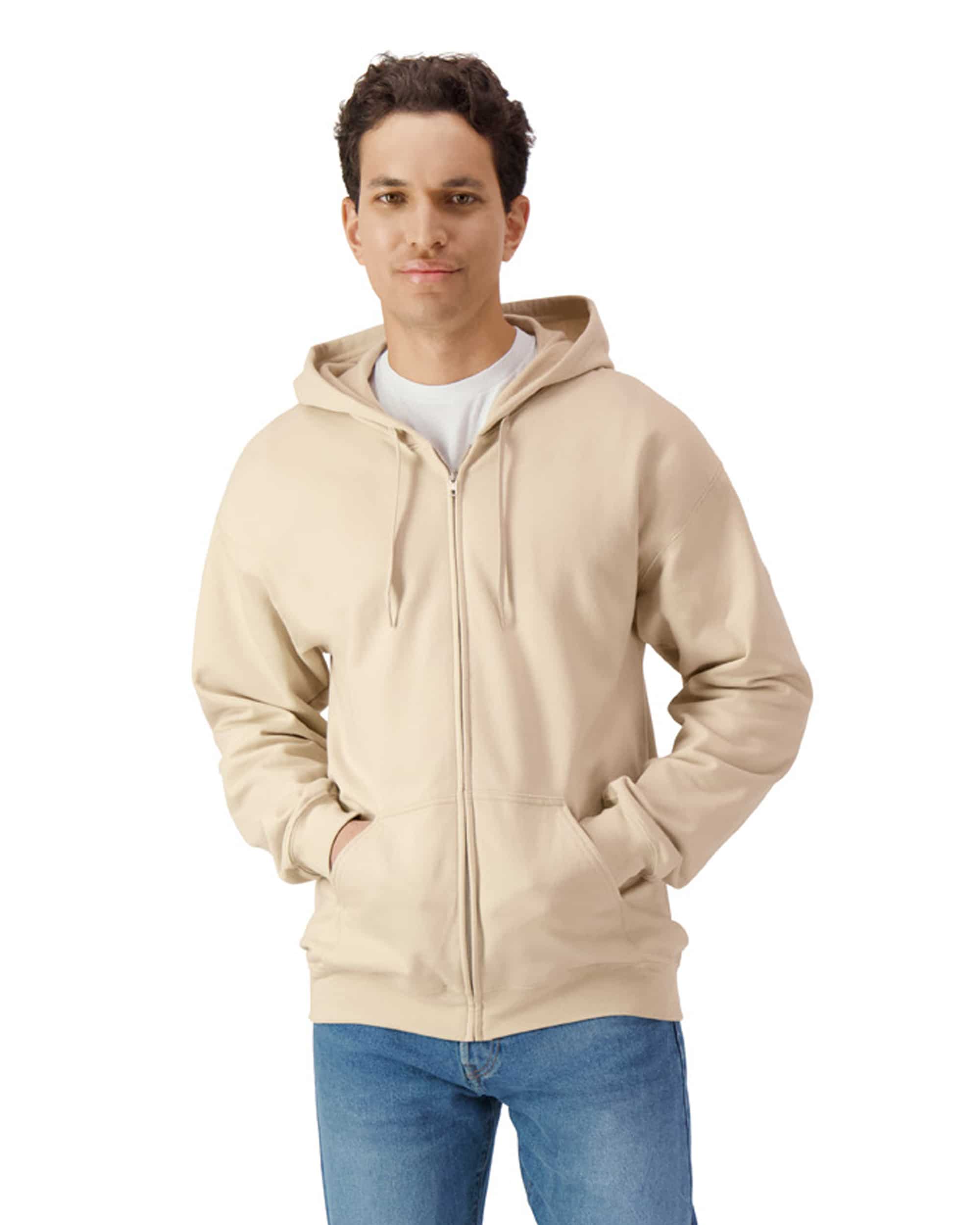 Softstyle® Midweight Fleece Adult Full Zip Hooded Sweatshirt