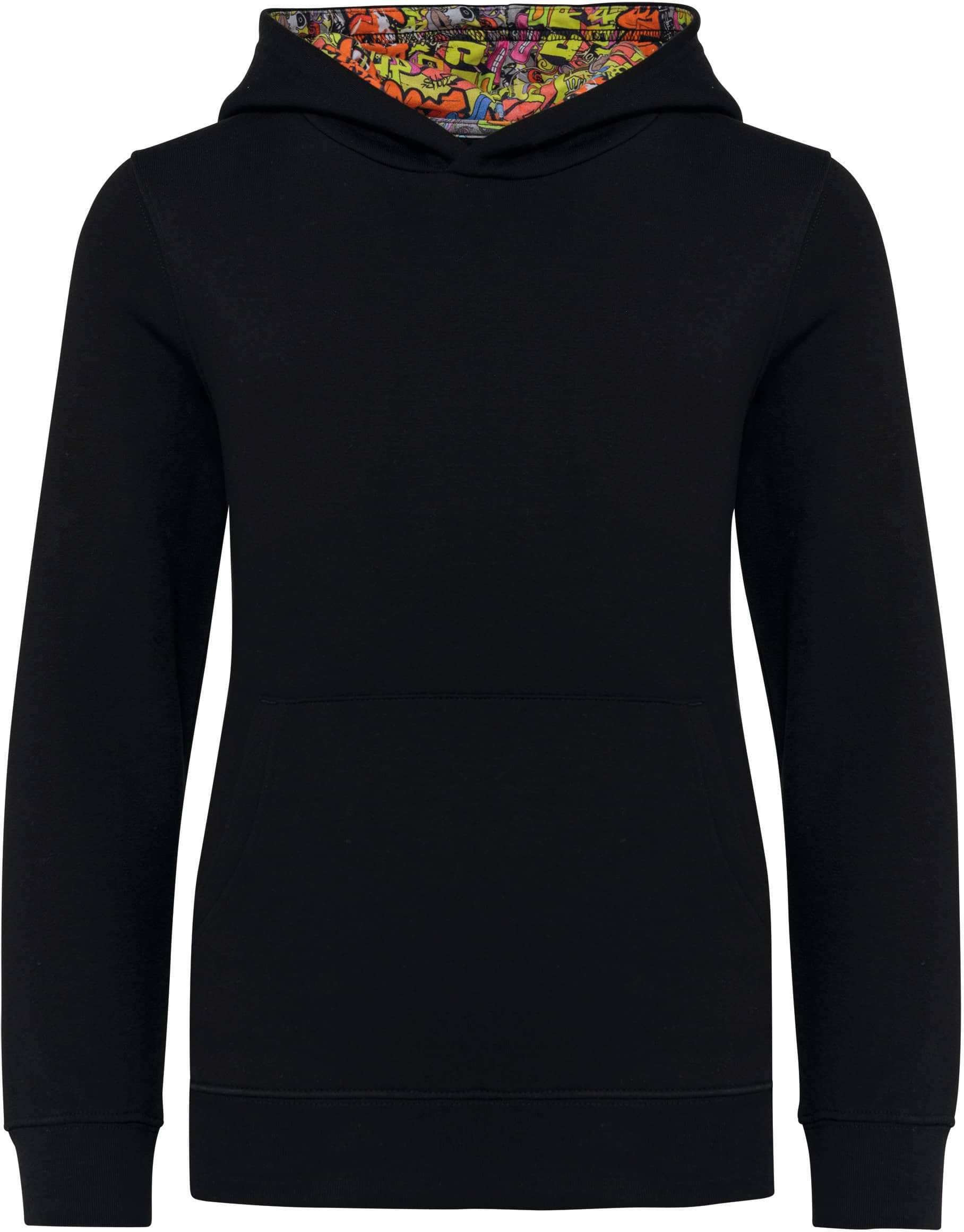Kapuzensweatshirt mit kontrastfarbener Kapuze und Motiven für Kinder