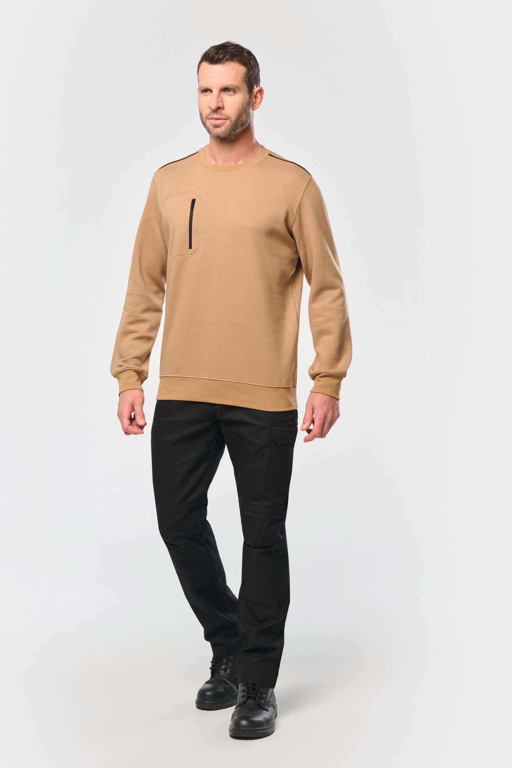 Day To Day Unisex-Sweatshirt mit kontrastfarbener Zip-Tasche