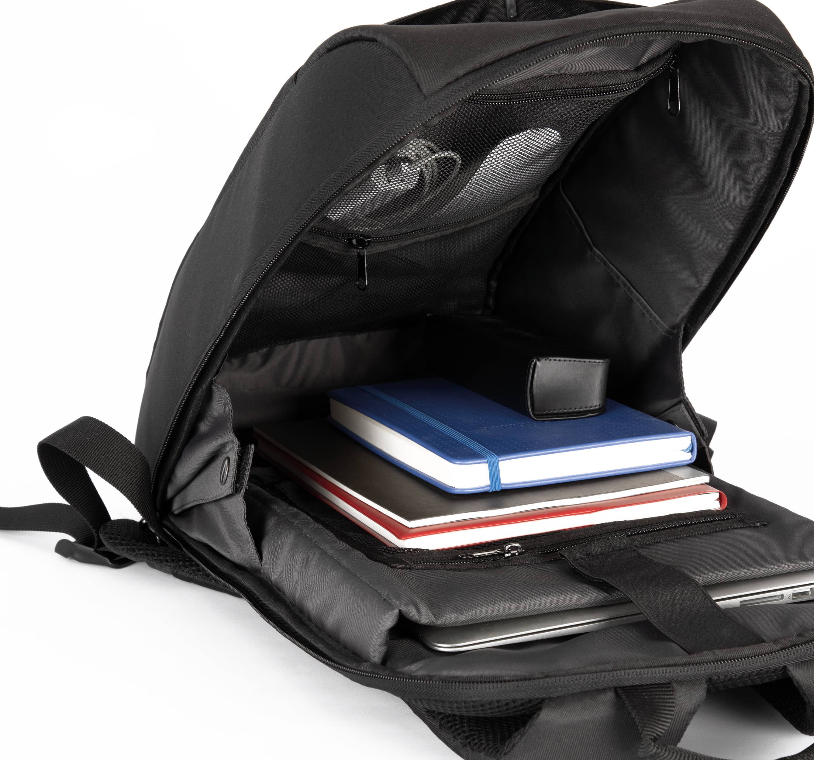 Schwarzer recycelter Office-Rucksack für Laptop