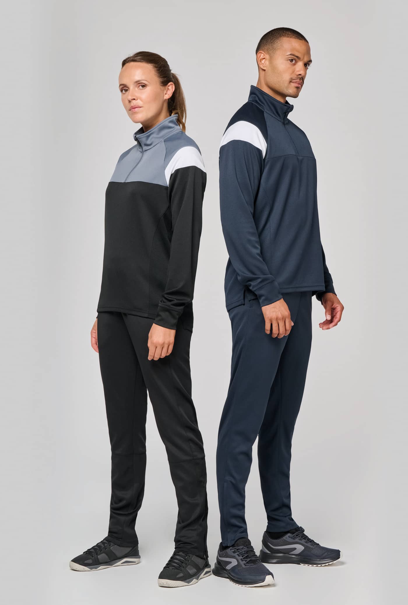 Unisex Trainings-Sweatshirt mit 1/4 Reißverschluss