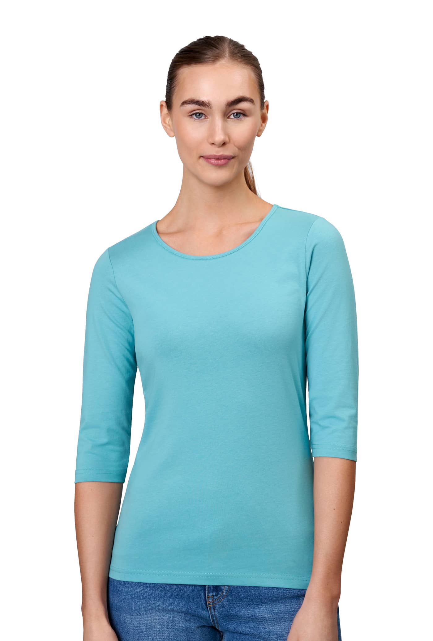 Stretch T-Shirt mit ¾ Ärmel für Damen