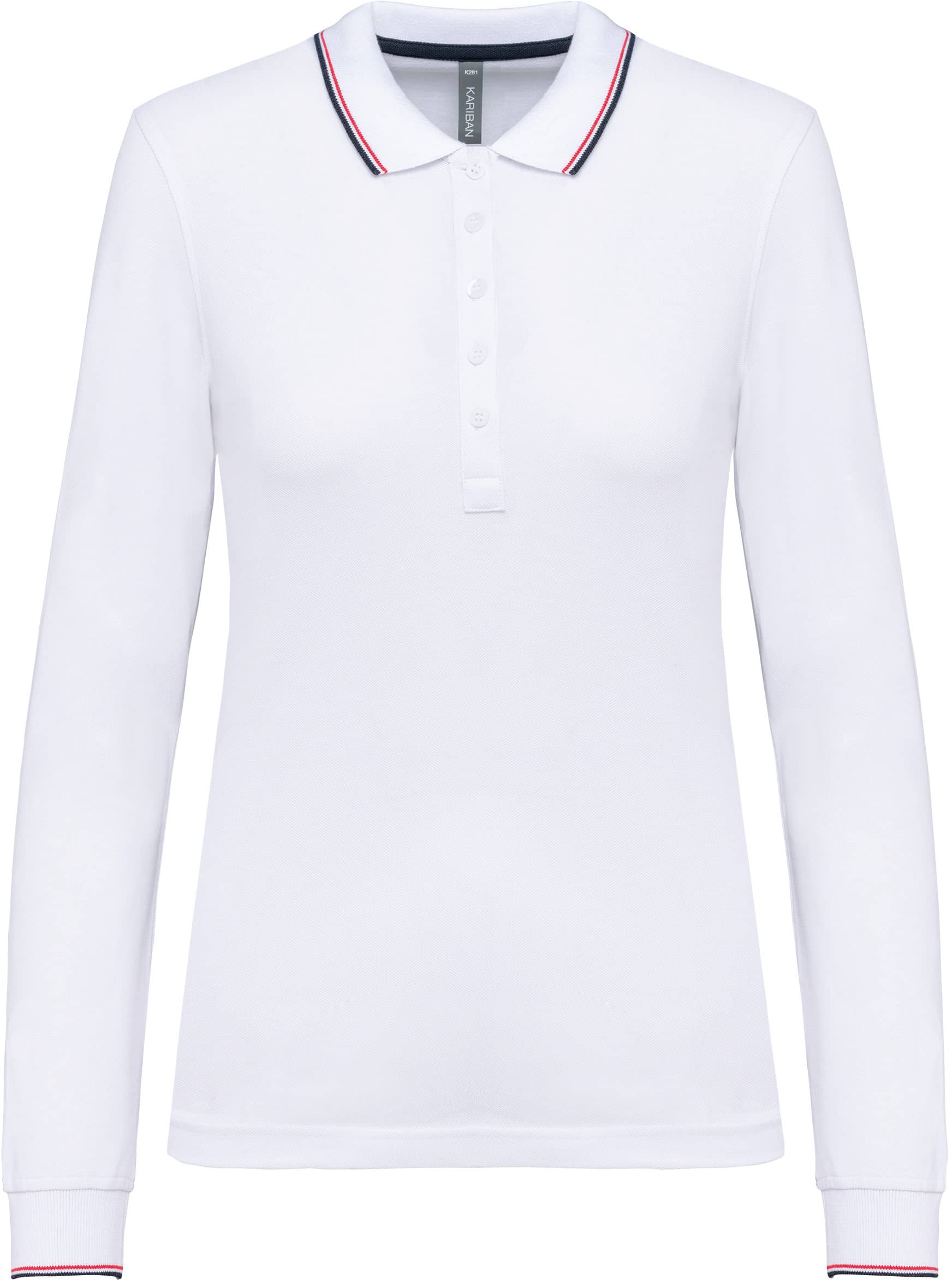 Langarm-Polohemd aus Piqué für Damen