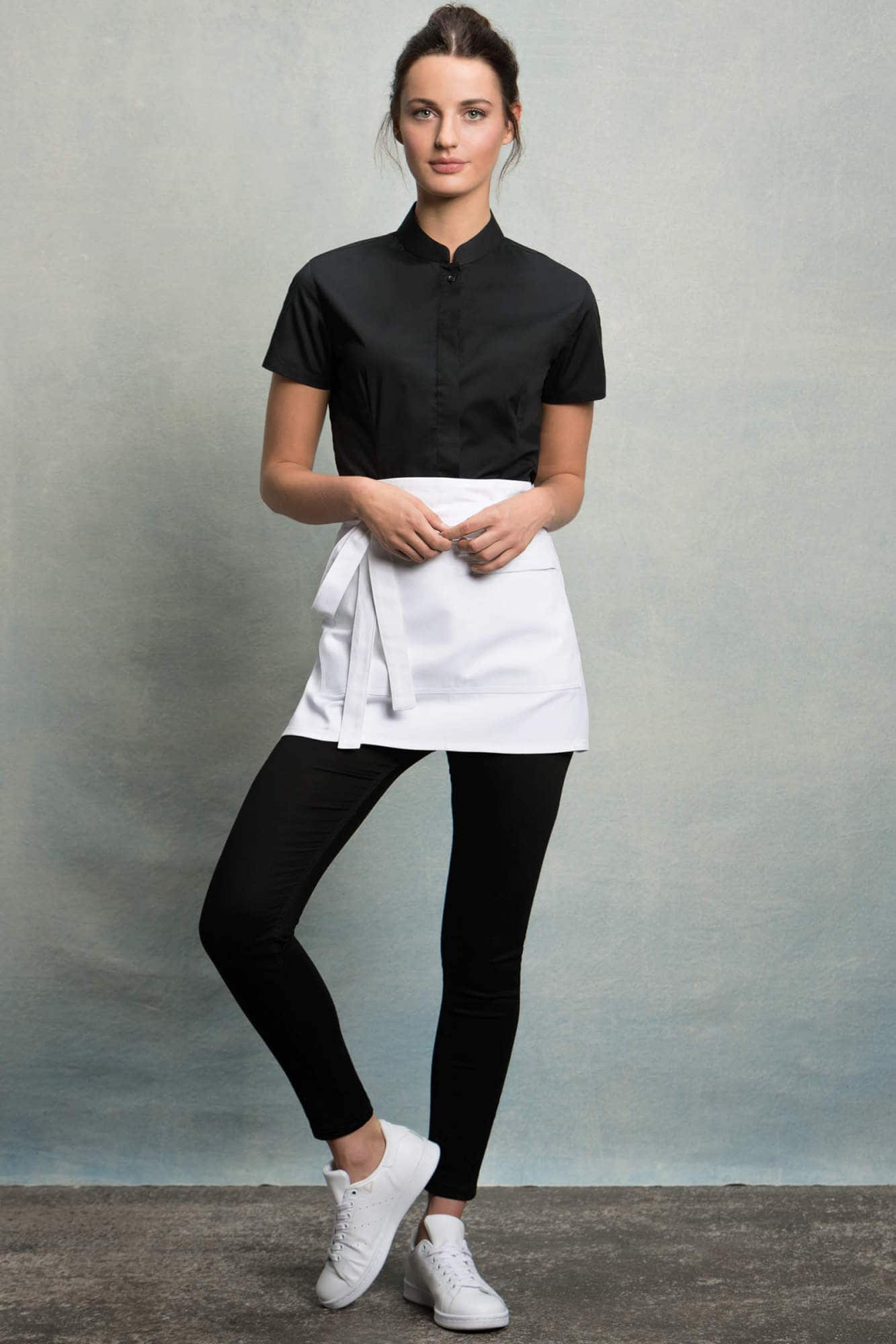 Women´s Tailored Fit Shirt Mandarin Collar Short Sleeve
