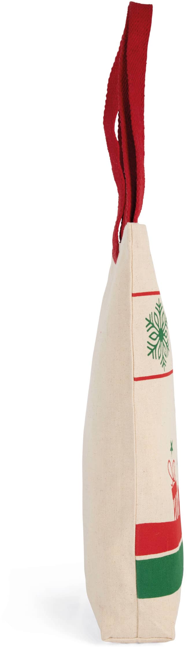 Einkaufstasche mit Weihnachtsmotiven - naturfarbend