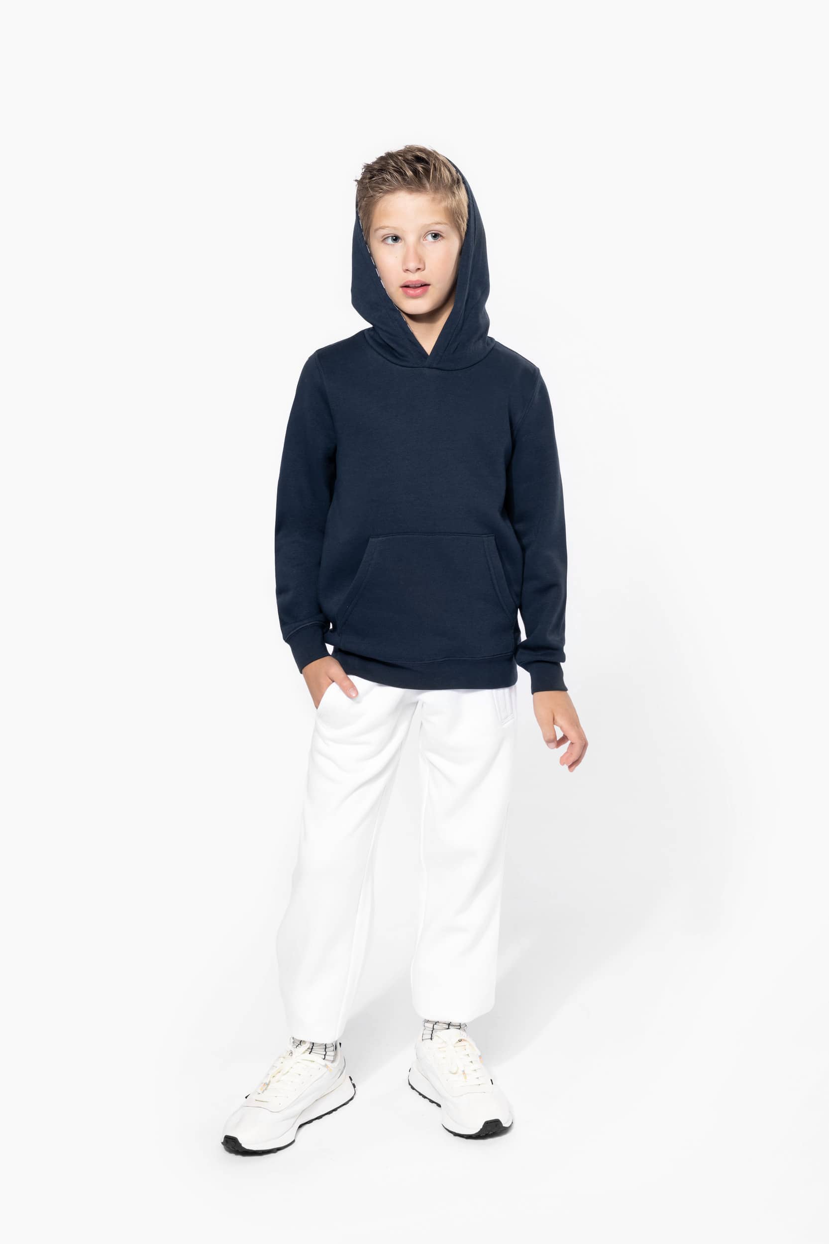 Kapuzensweatshirt mit kontrastfarbener Kapuze und Motiven für Kinder