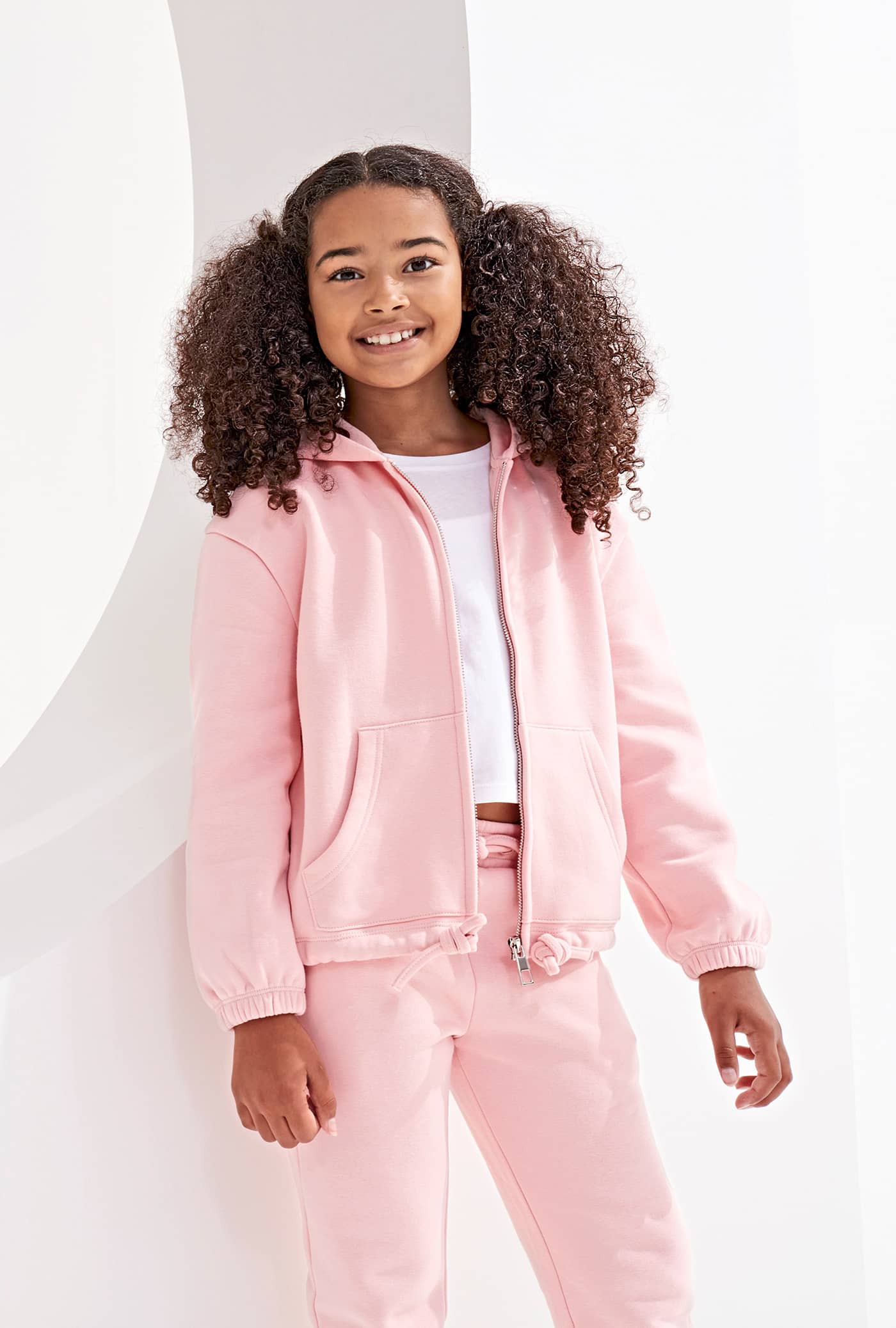 Kids Recycled Cropped Oversize Full-Zip Hoodie