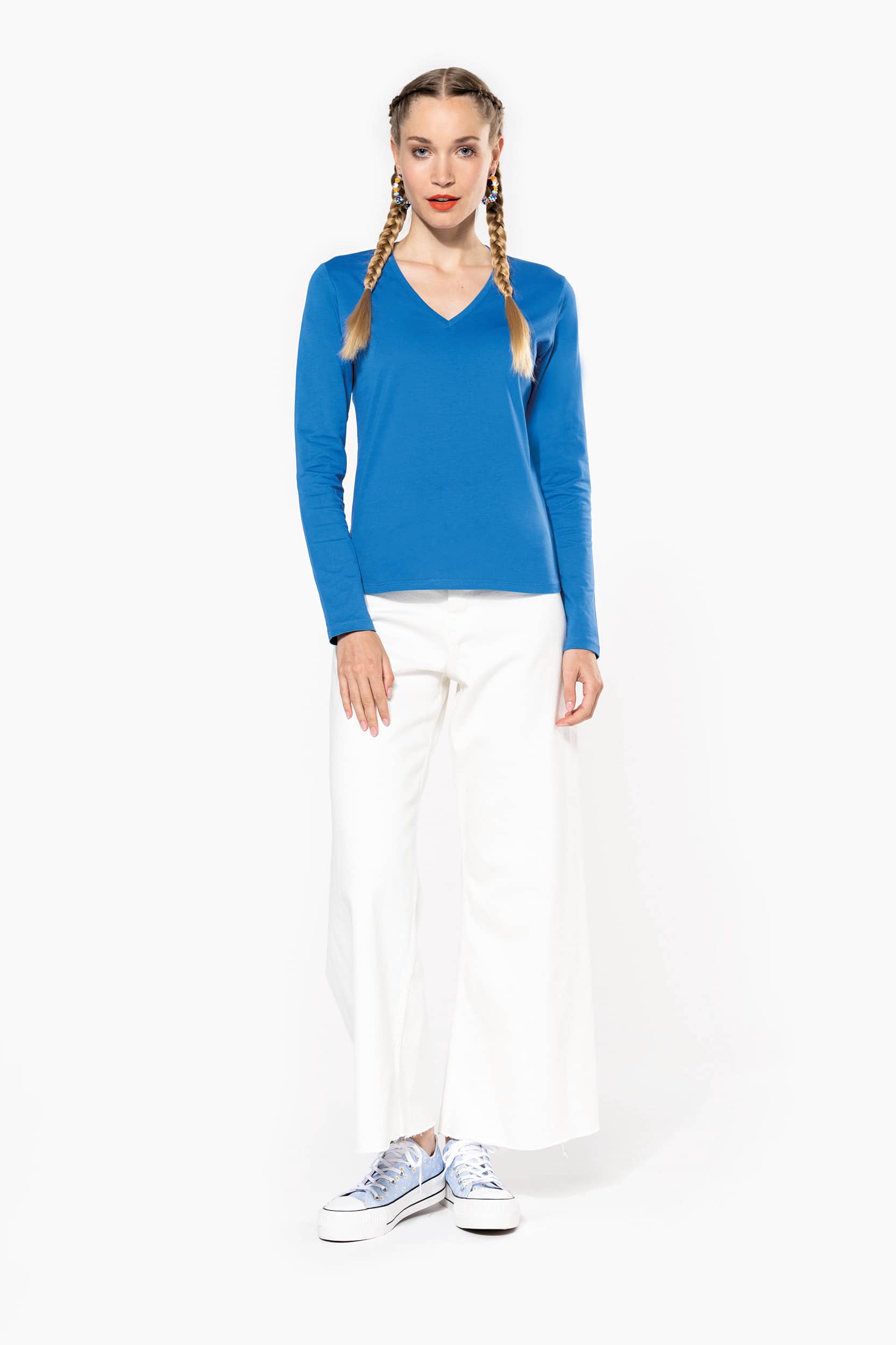 Ladies` Longsleeve V-Neck T-Shirt
