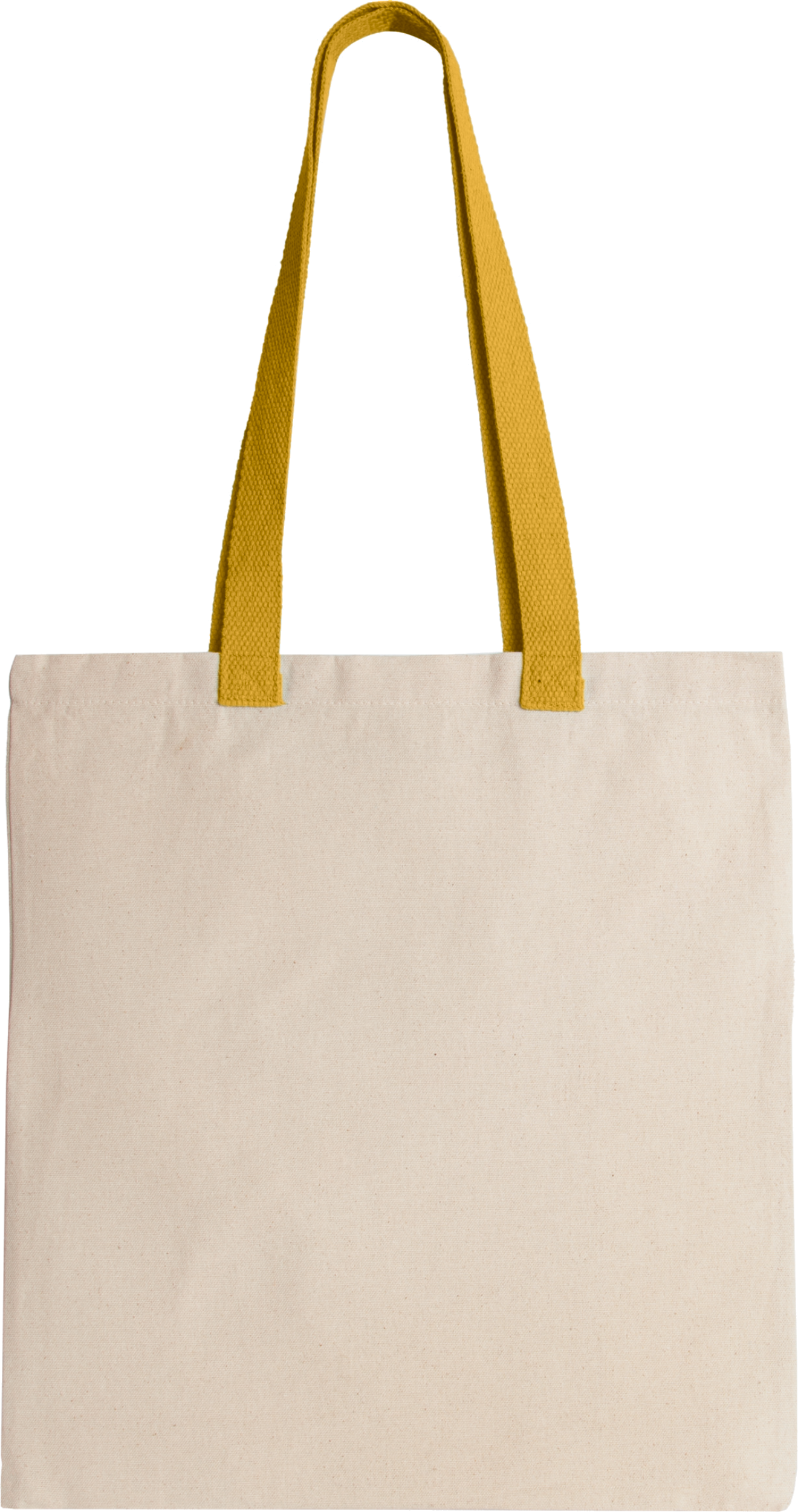 Flache Shoppingtasche aus Tuch mit kontrastfarbenem Griff