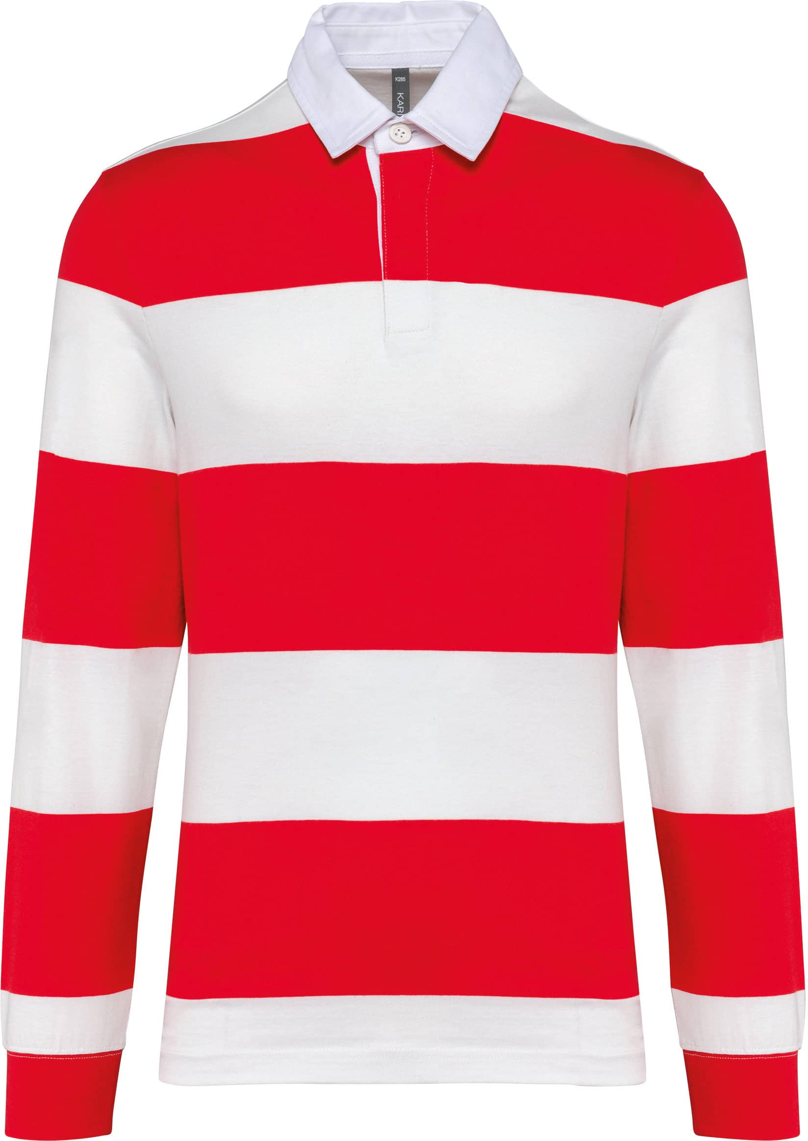 Gestreiftes Polohemd mit langen Ärmeln, Unisex