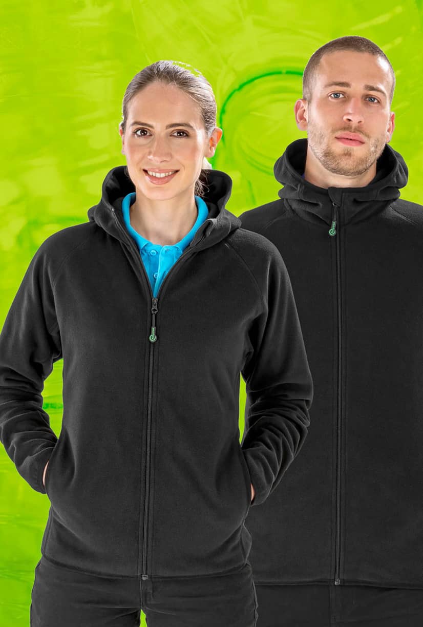 Recycled Hooded Microfleece Jacket