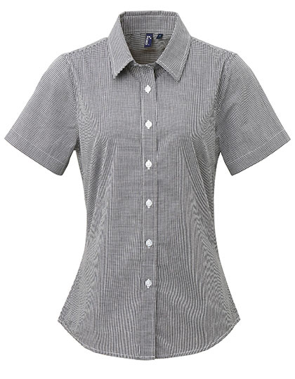 Women´s Microcheck (Gingham) Short Sleeve Cotton Shirt