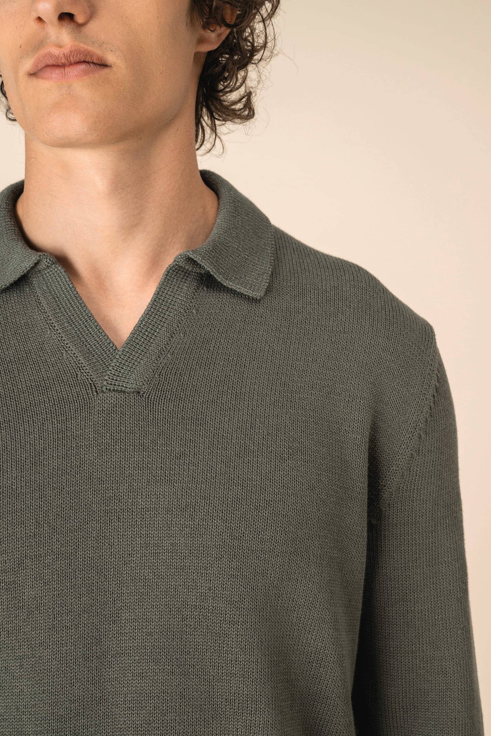 Herrenpullover mit Polokragen