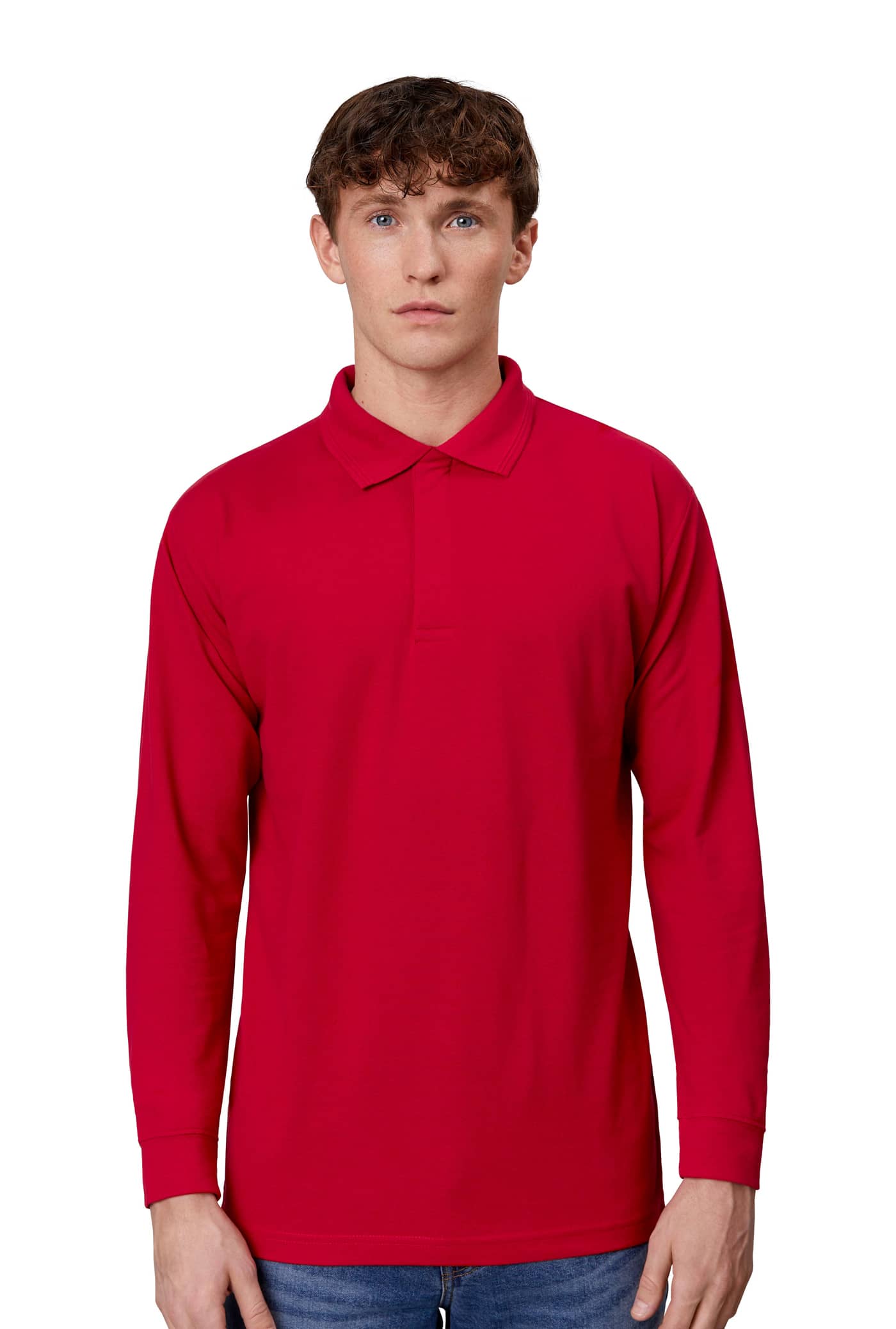 PRO Wear Langarm-Poloshirt mit Druckknopf