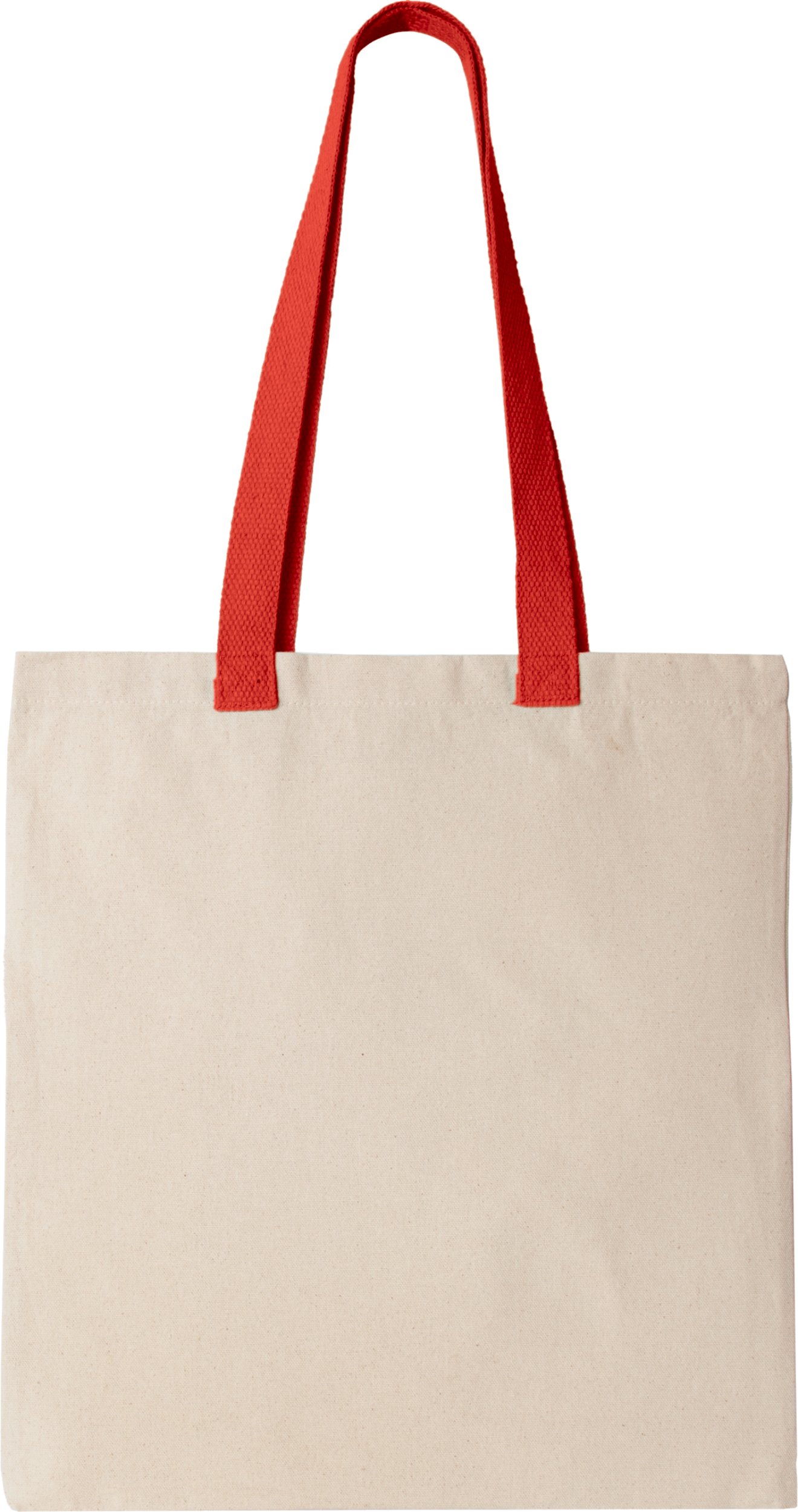 Flache Shoppingtasche aus Tuch mit kontrastfarbenem Griff