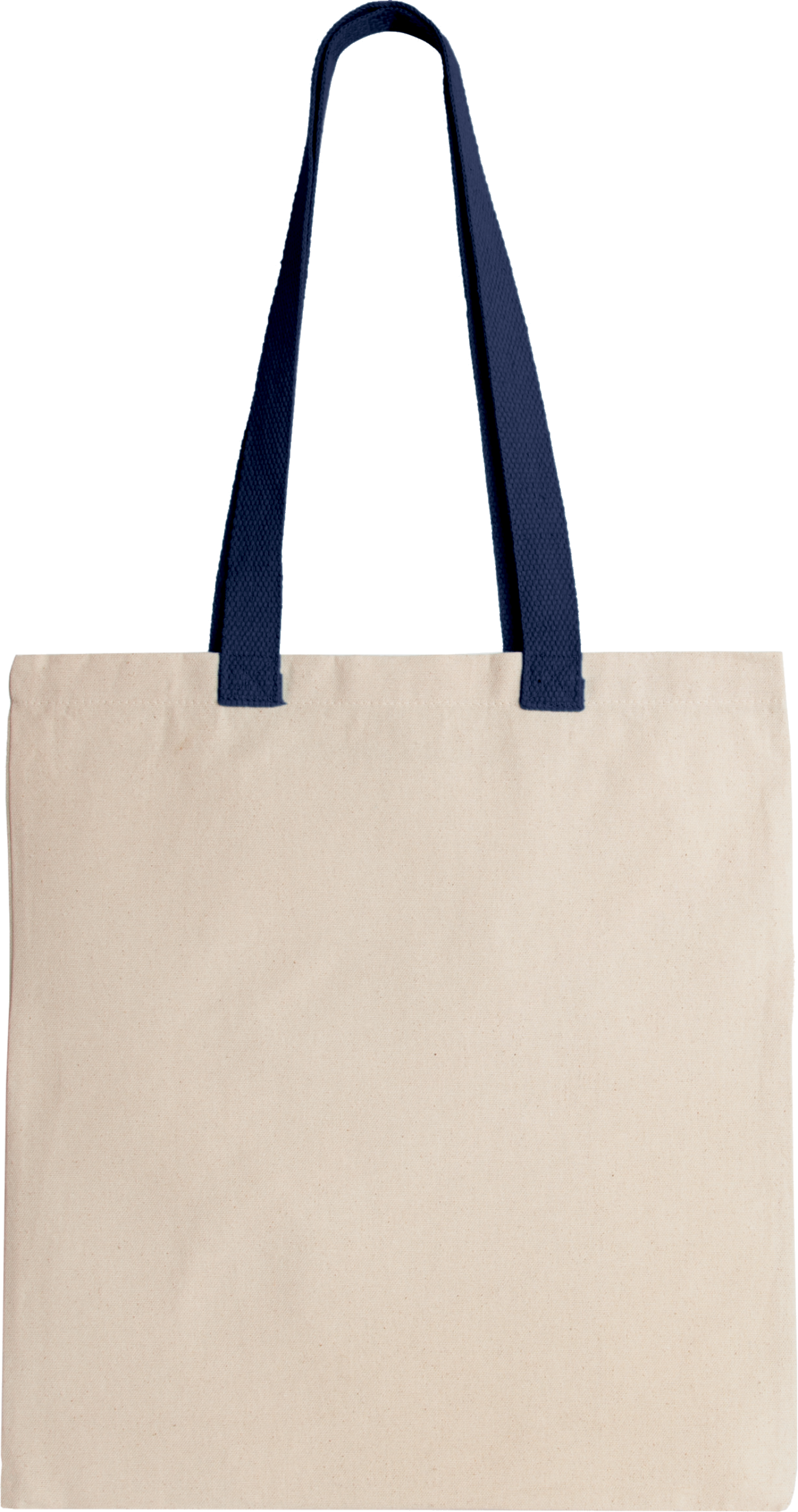 Flache Shoppingtasche aus Tuch mit kontrastfarbenem Griff