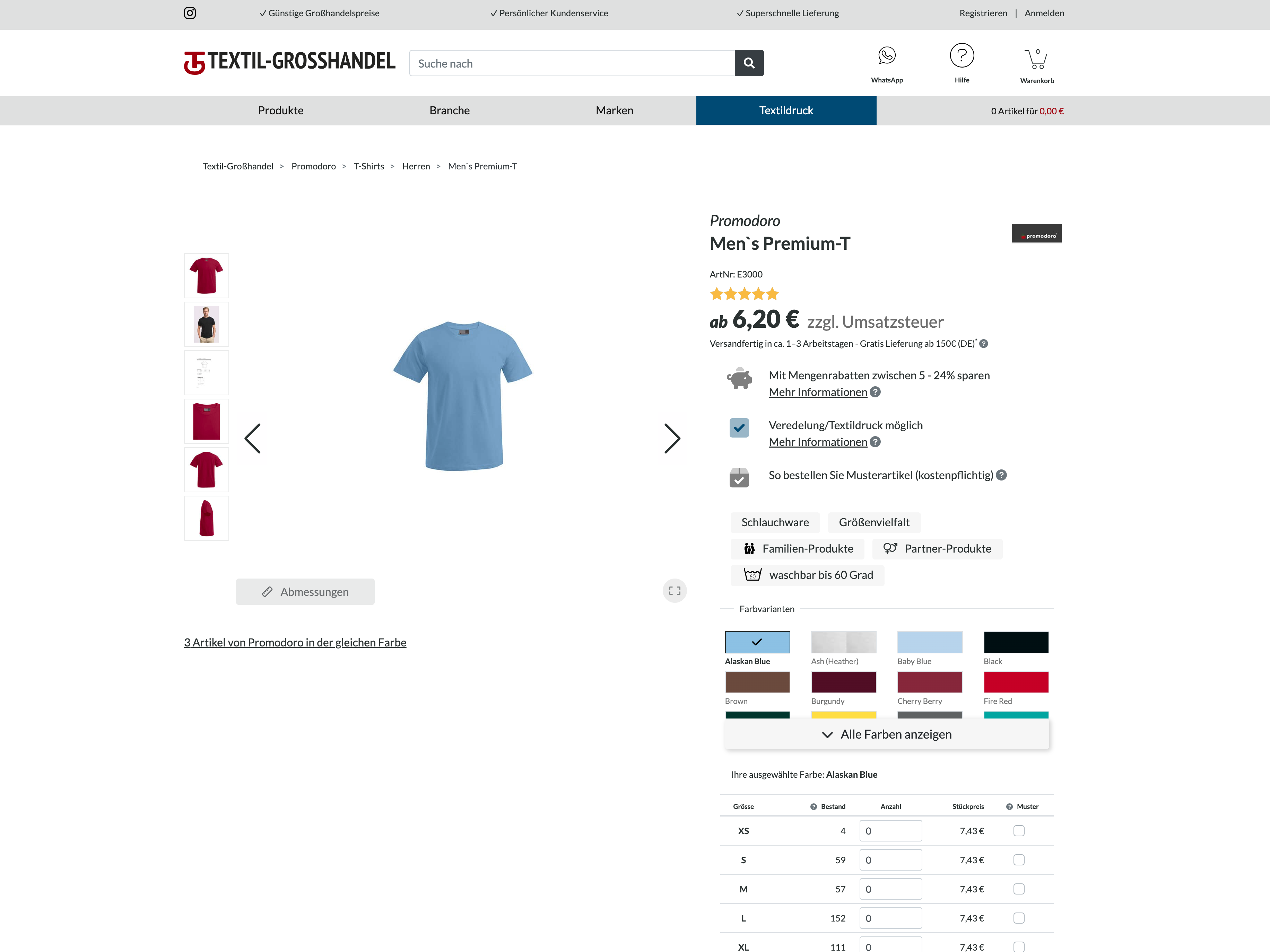 Aufgeräumte Produktseite – vorher