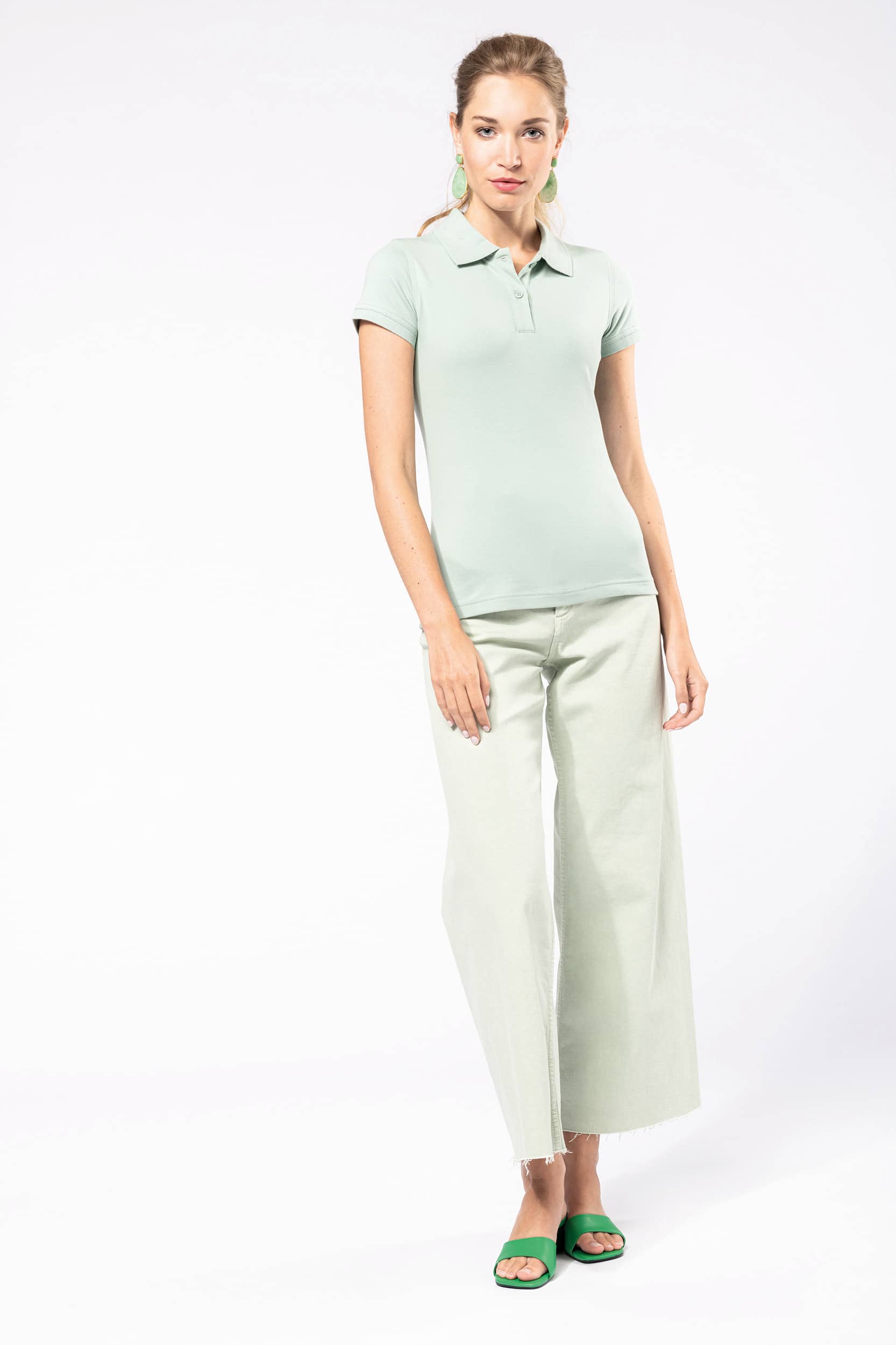 Kurzarm-Polohemd für Damen aus Baumwollpiqué