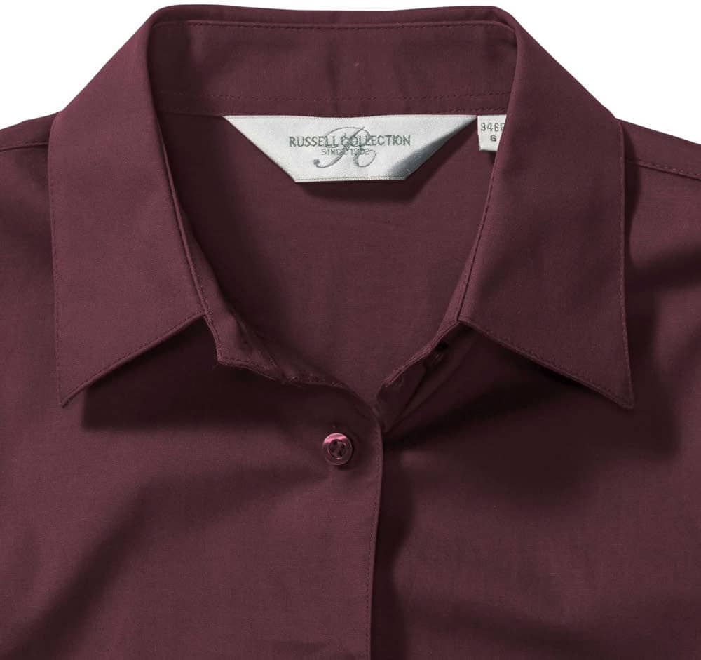 Ladies' Long Sleeve Classic Pure Cotton Poplin Shirt