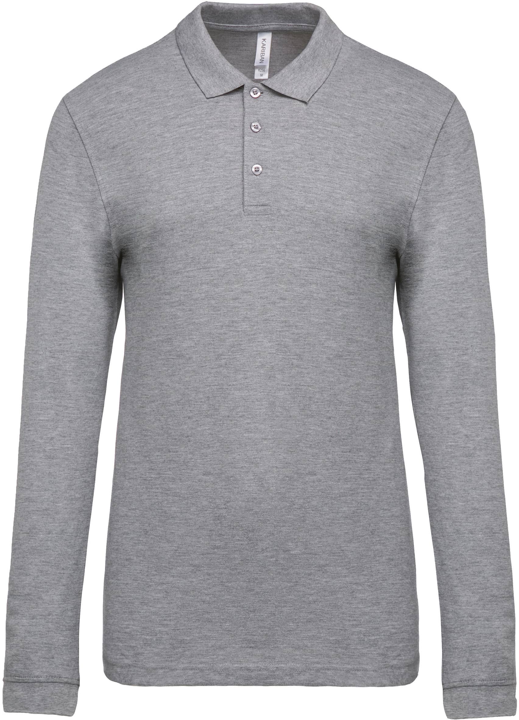 Herren Langarm-Polohemd. Baumwollpiqué
