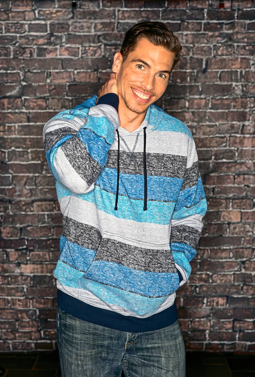 Printed Striped Marl Pullover