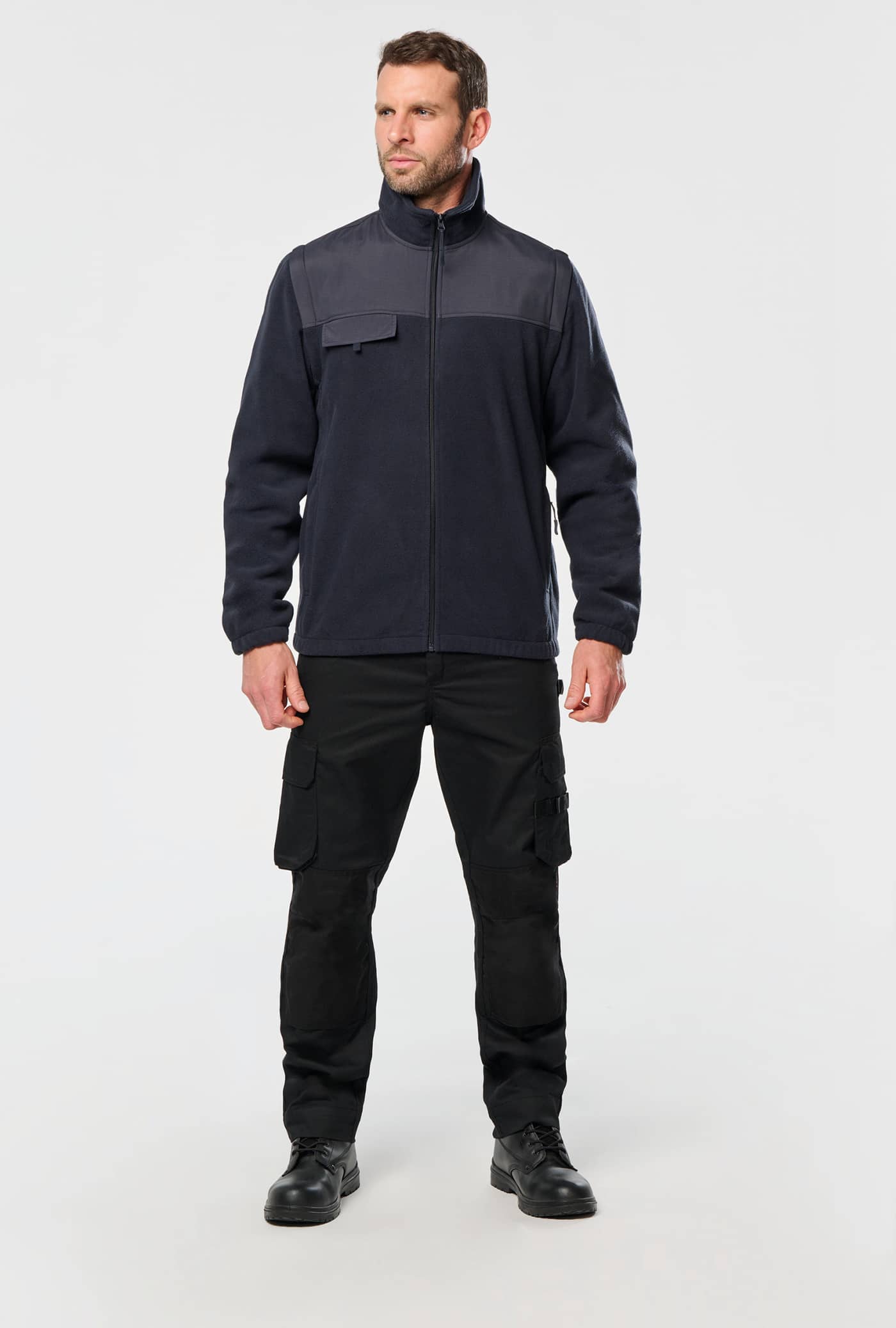 Fleecejacke mit abnehmbaren Ärmeln