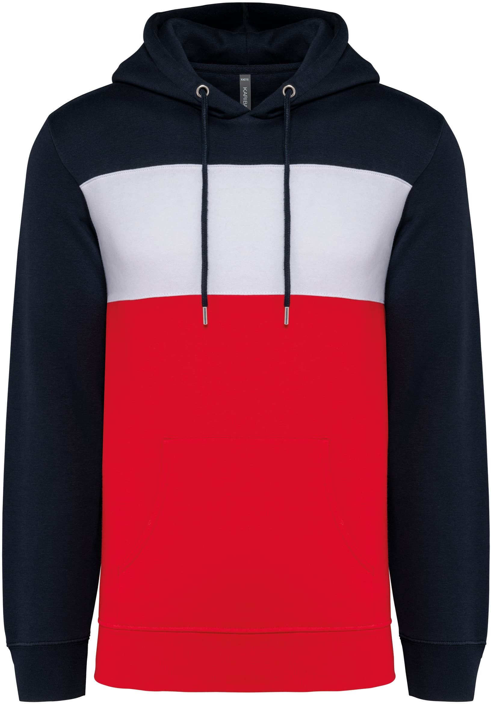 Dreifarbiges Kapuzensweatshirt, Unisex
