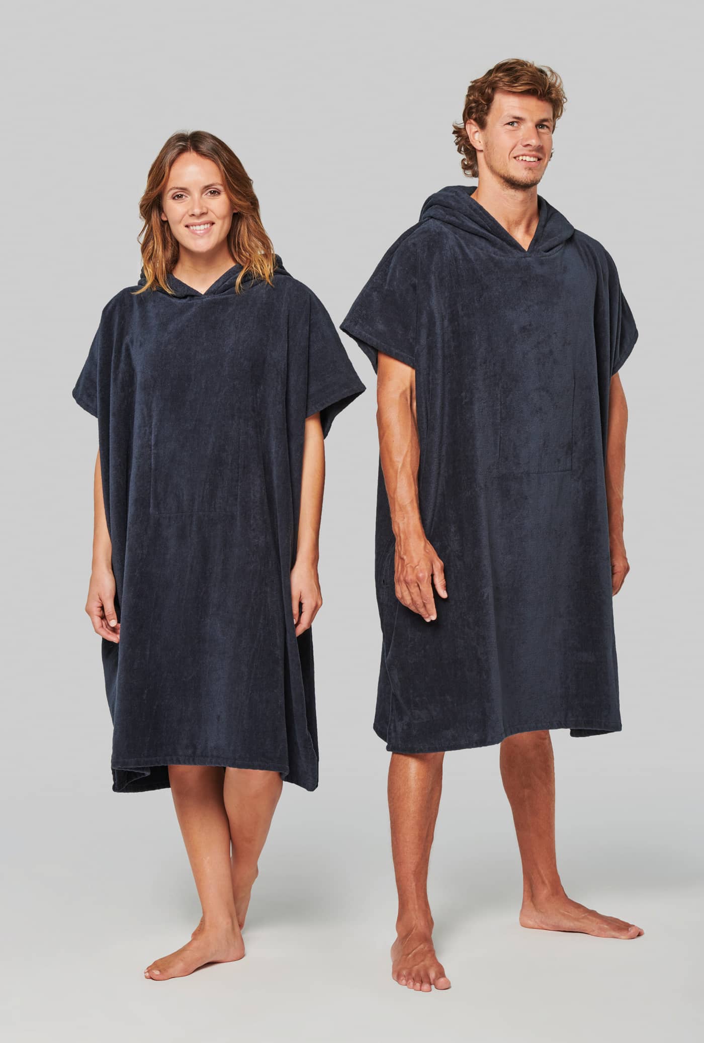 Unisex-Frottee-Poncho mit Kapuze - L/XL
