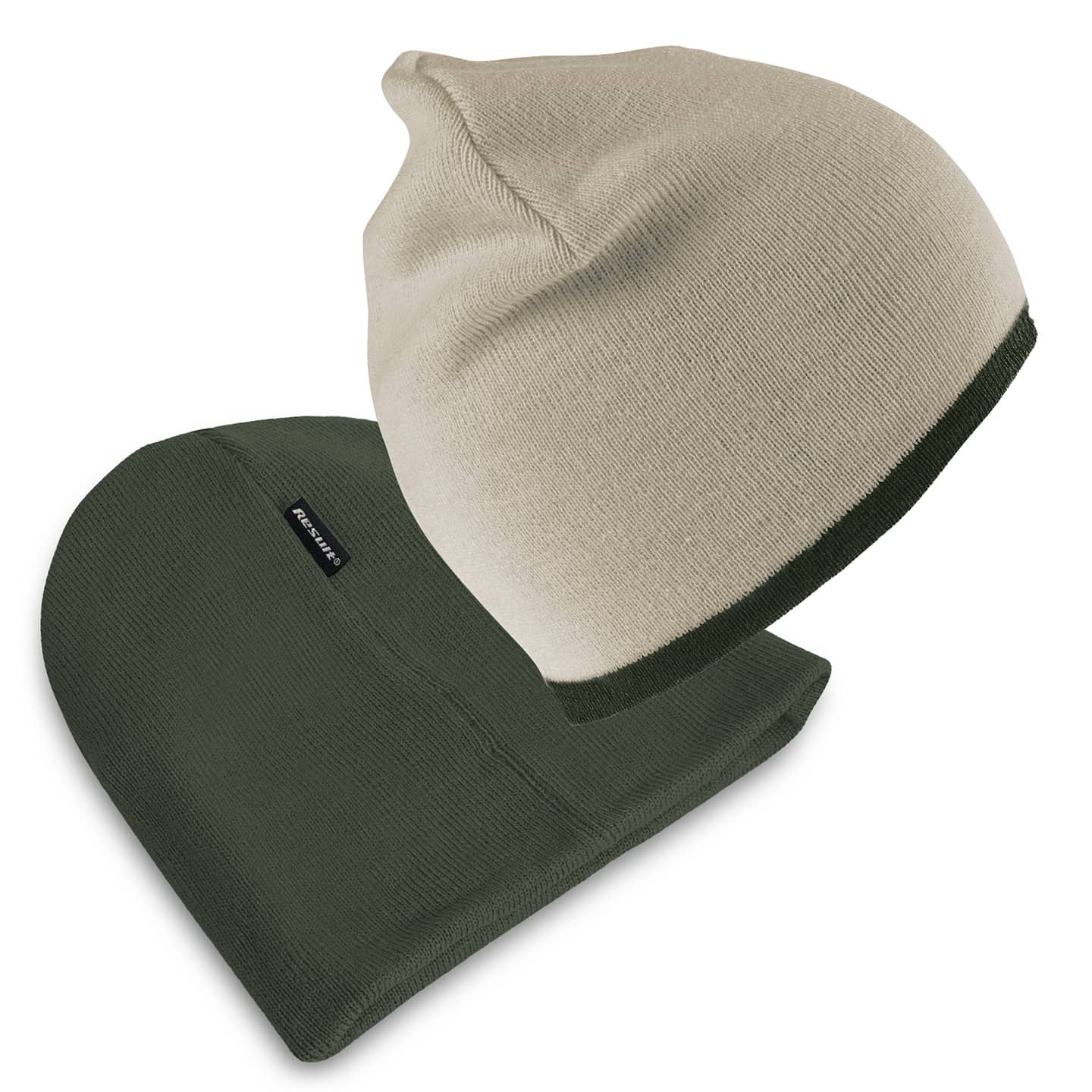 Soft Feel Cuffless Reversible Beanie