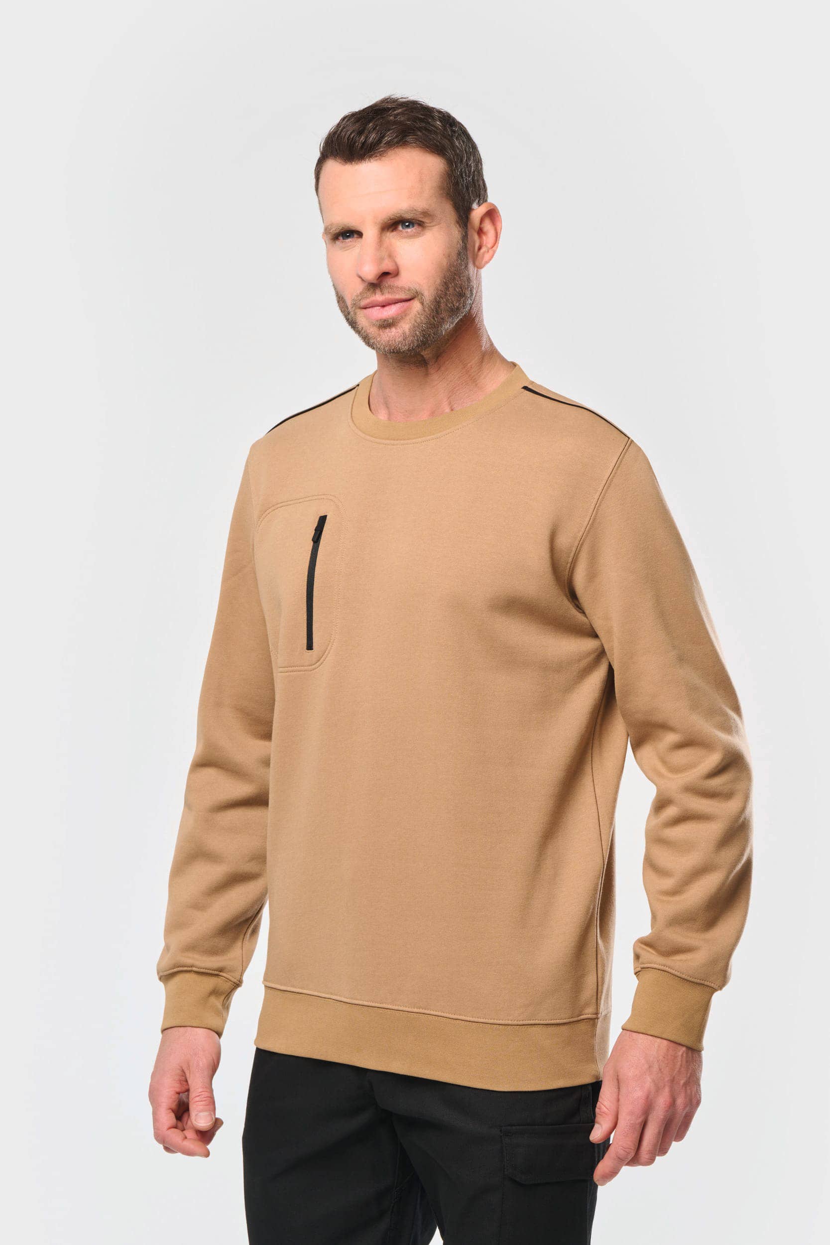 Day To Day Unisex-Sweatshirt mit kontrastfarbener Zip-Tasche