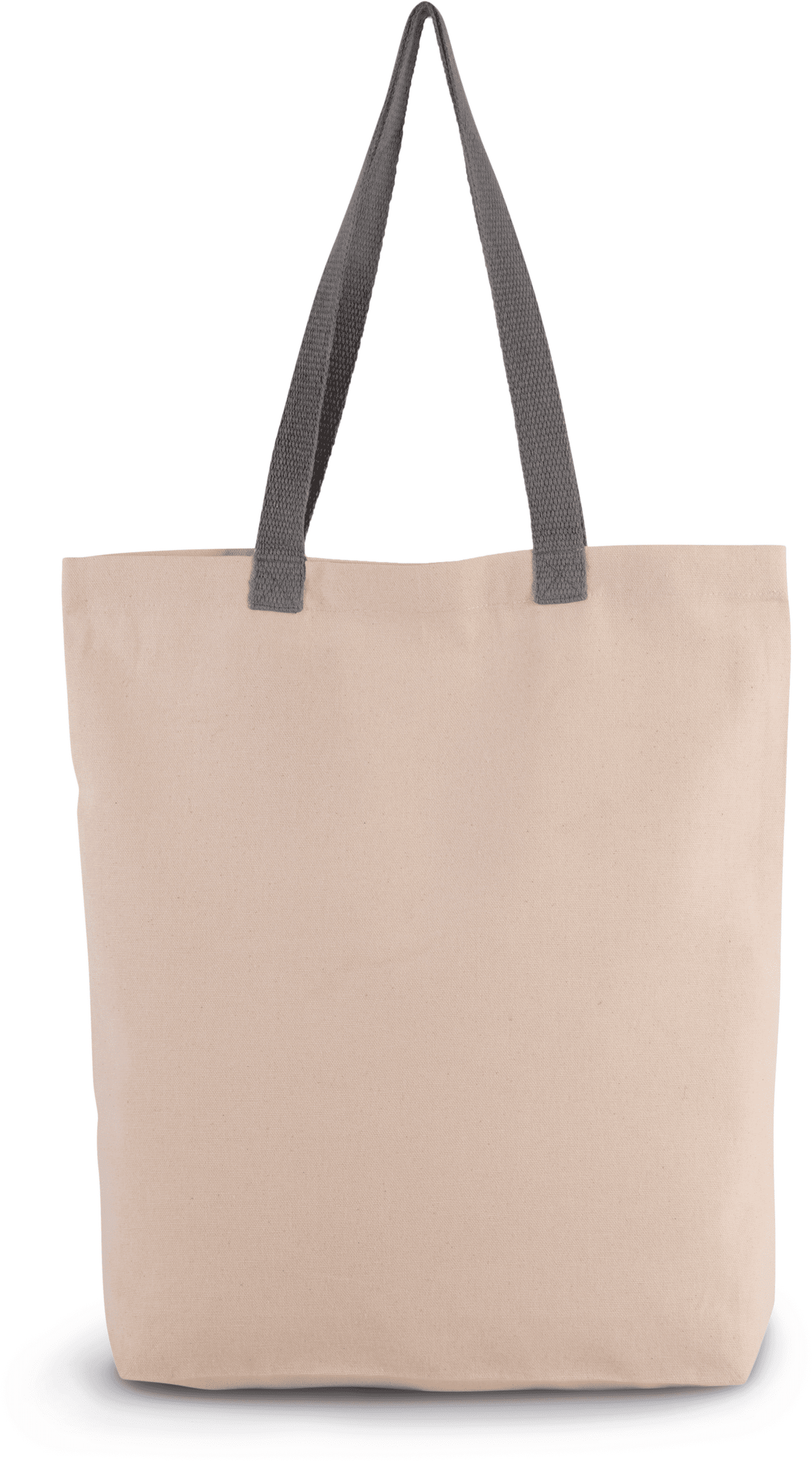 Shoppingtasche mit Seitenfalte und kontrastfarbenem Griff