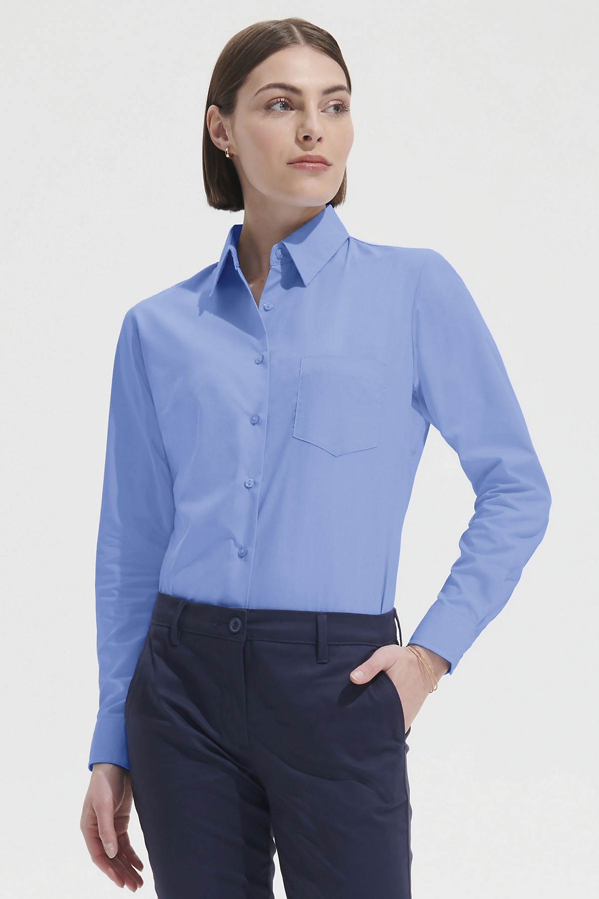 Popeline-Blouse Executive Long Sleeve