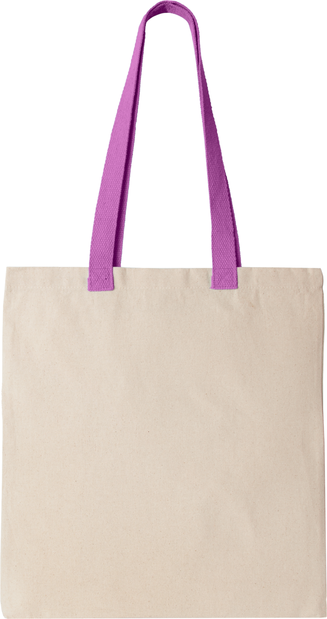 Flache Shoppingtasche aus Tuch mit kontrastfarbenem Griff