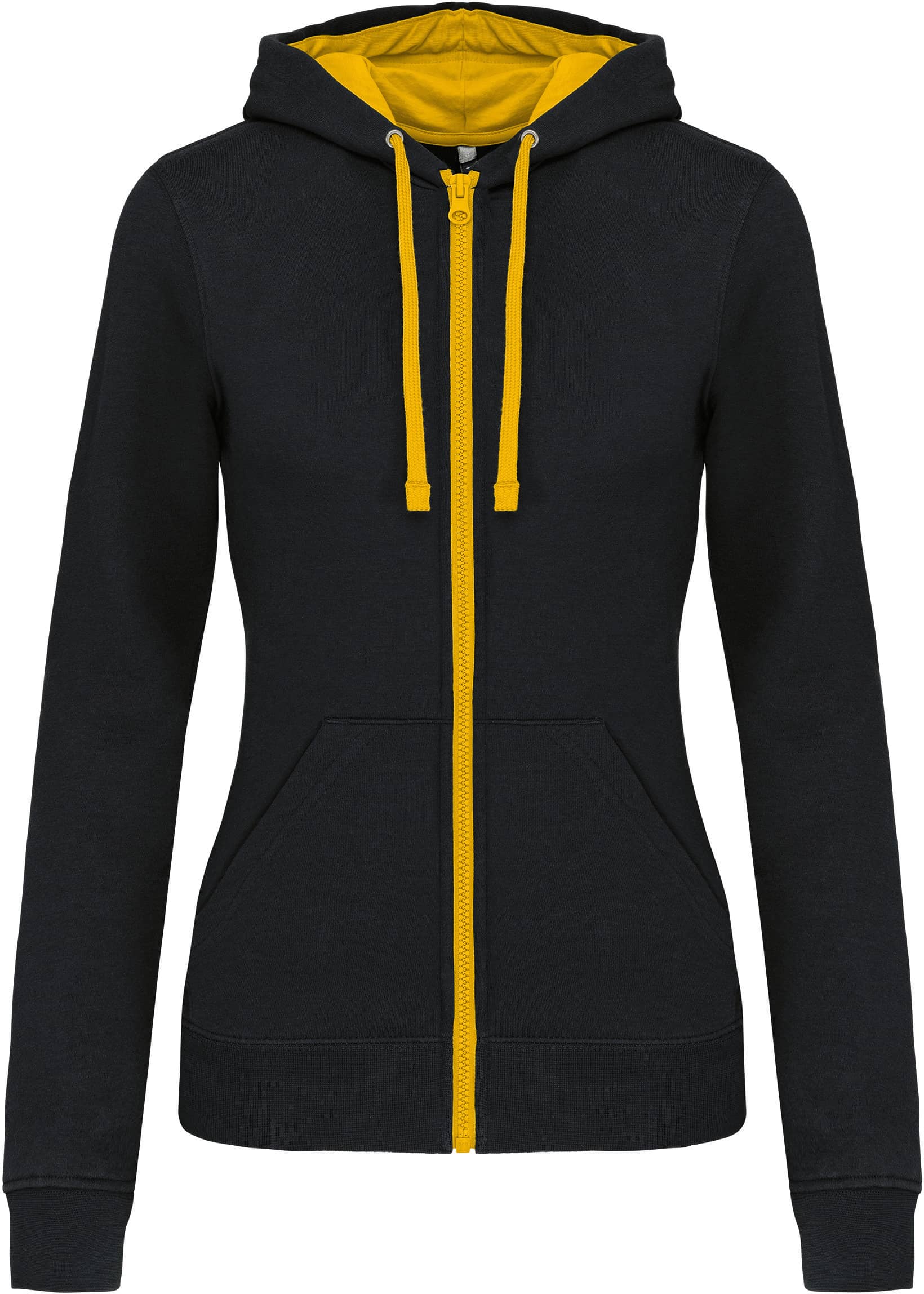 Damen-Kapuzensweatshirt Bicolor mit Reißverschluss