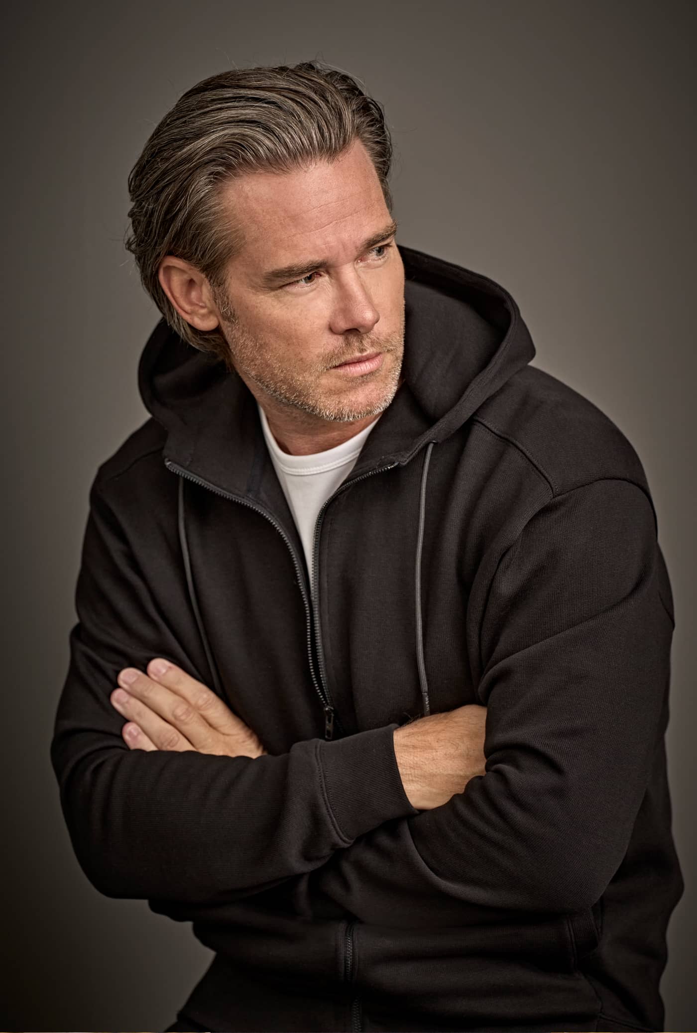 Ribbed Interlock Hooded Full Zip