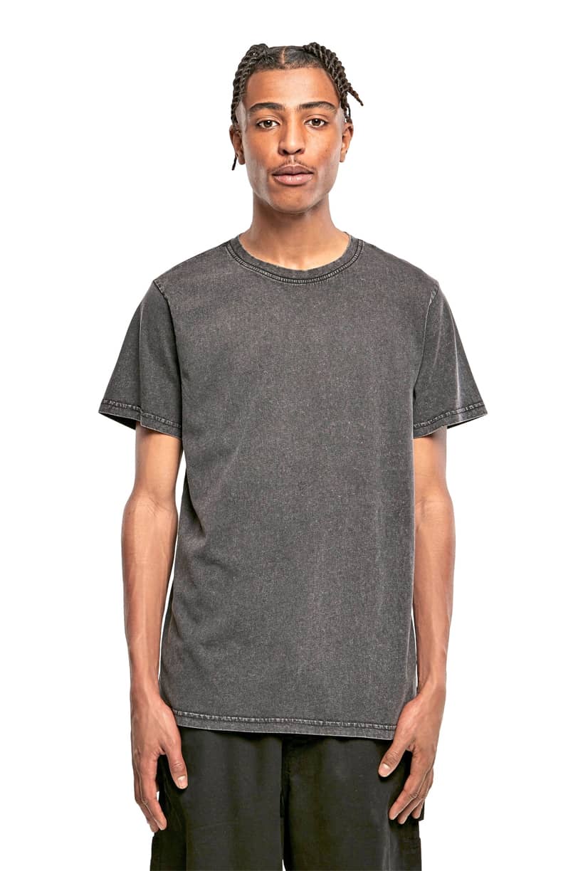 Acid Washed Round Neck Tee