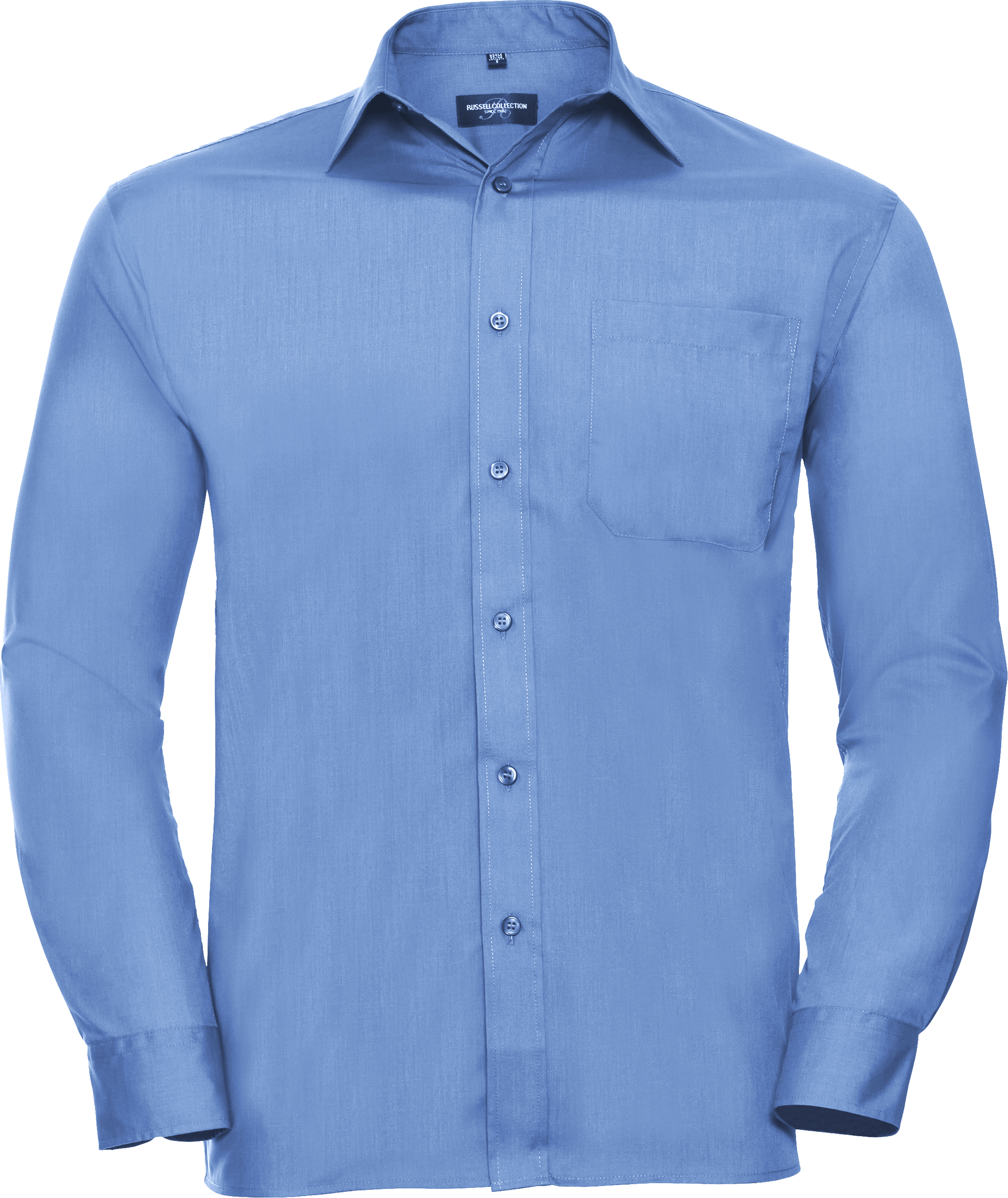Men's Long Sleeve Classic Polycotton Poplin Shirt